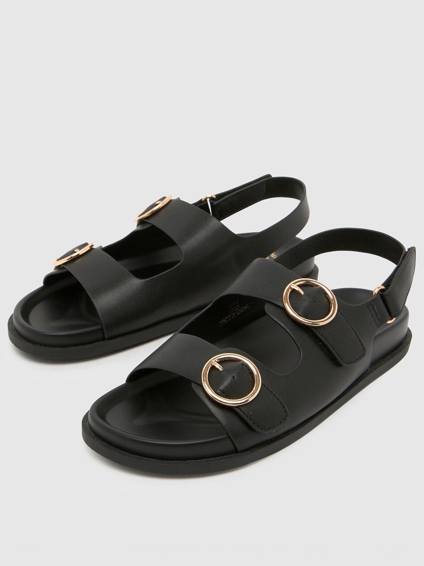 Image 3 of 4 of Schuh Youth Twist Velcro Footbed Sandal - Black