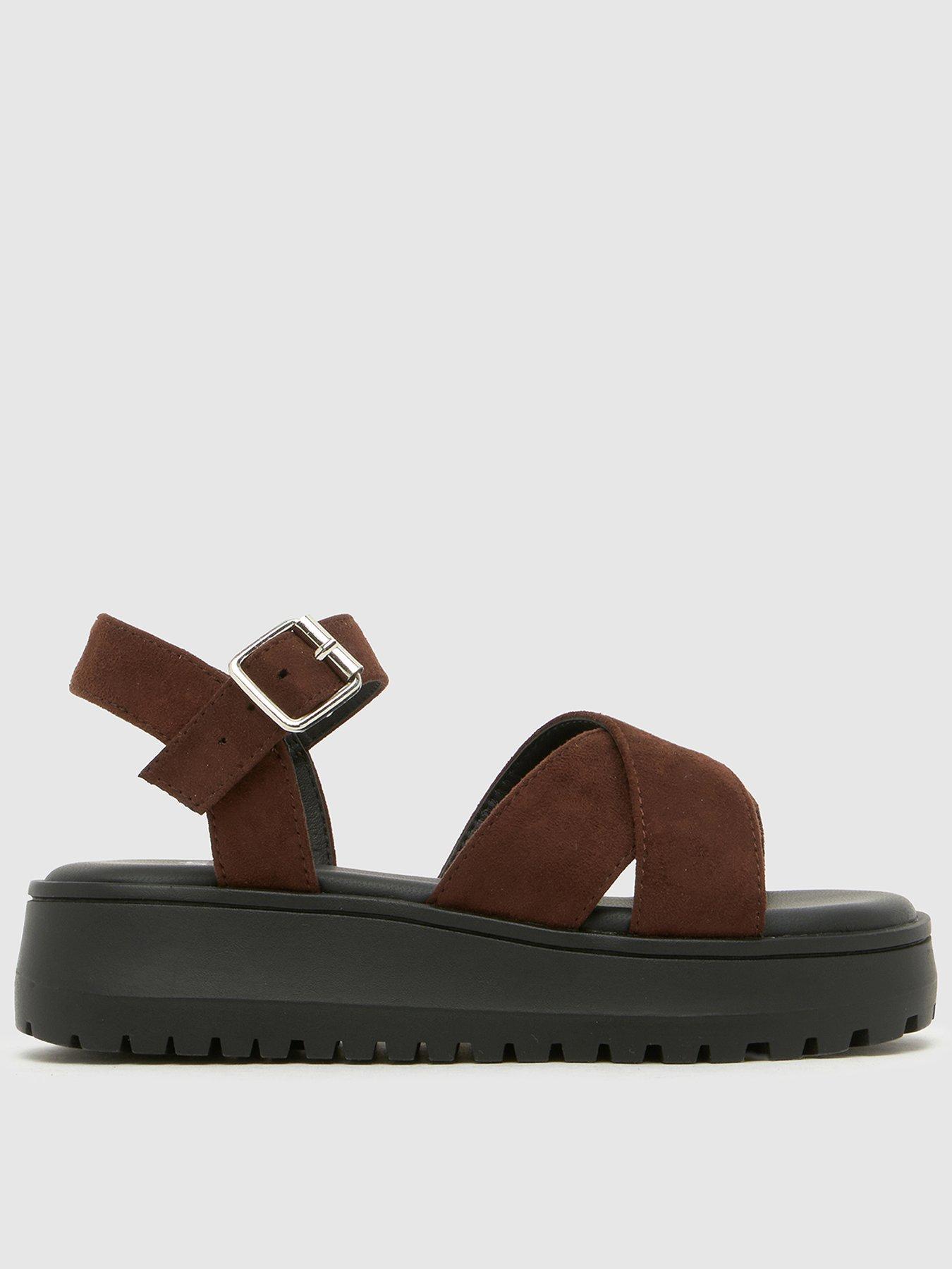 Image 1 of 4 of Schuh Junior Thankful Cross Strap Sandal - Brown