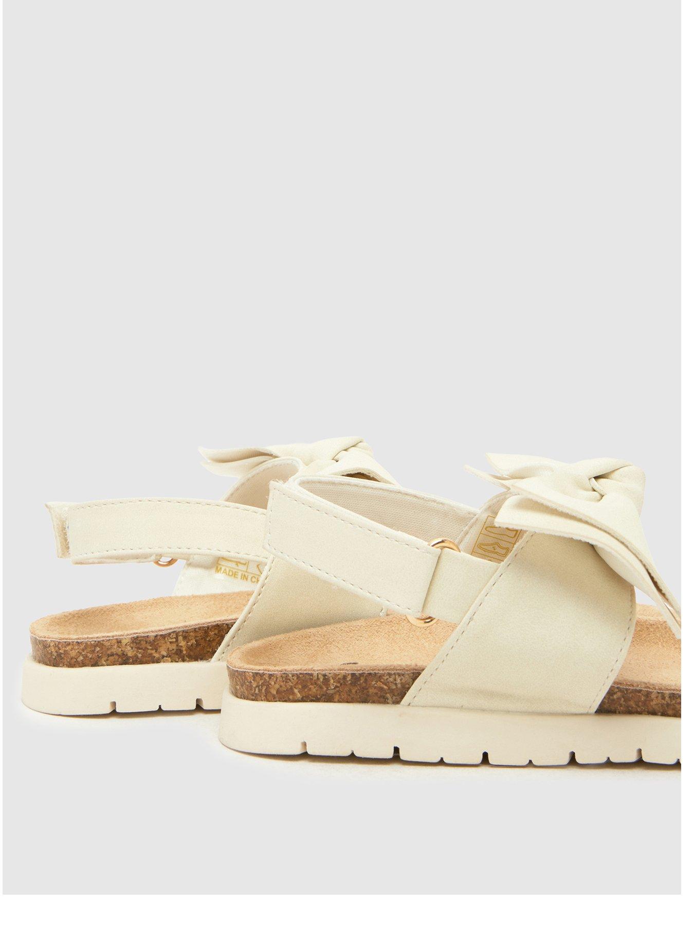 Image 2 of 4 of Schuh Junior Tartan Bow Footbed Sandal - White