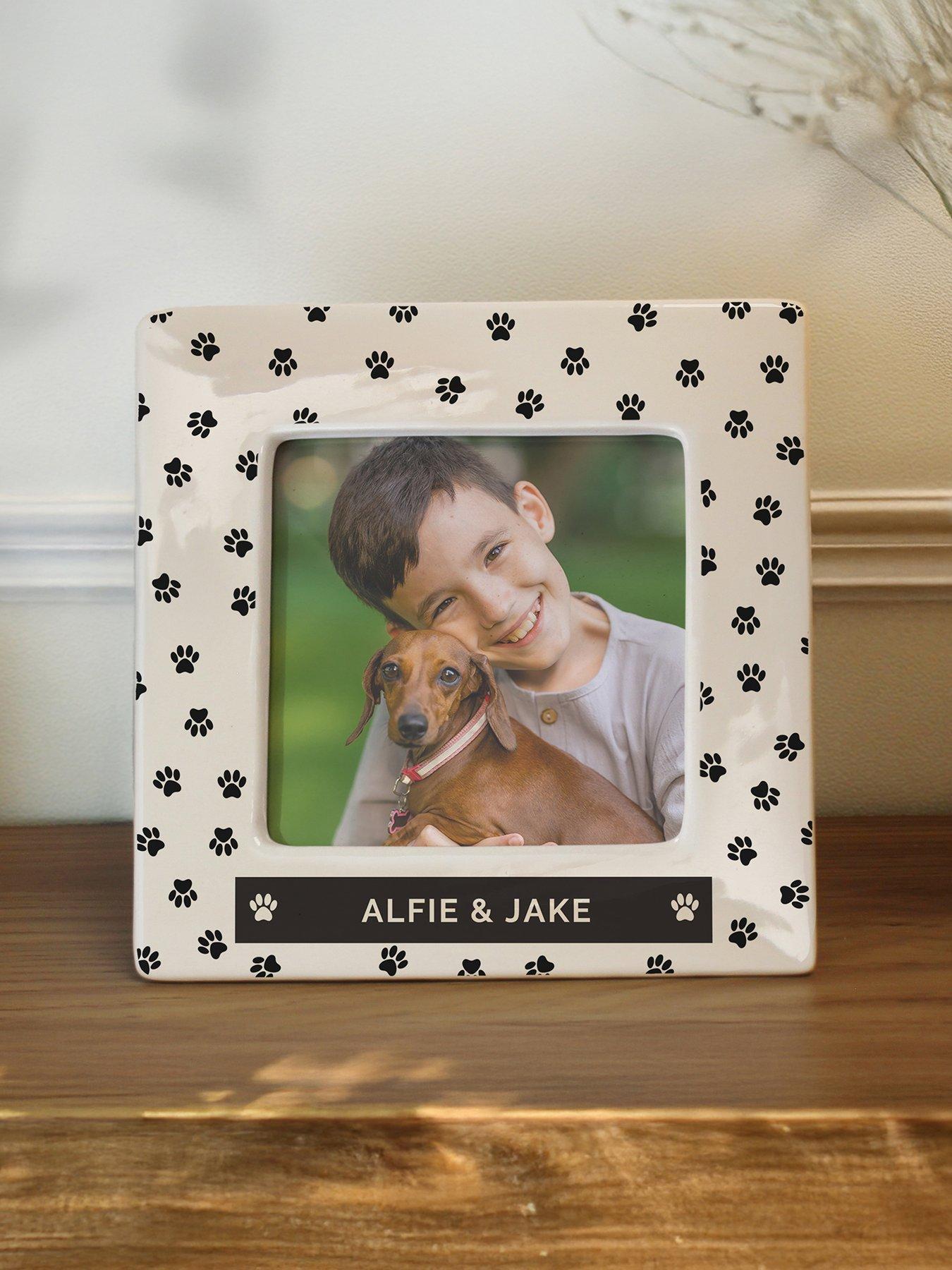 Image 3 of 3 of The Personalised Memento Company Personalised Pet Paw Print Ceramic 4x4 Frame