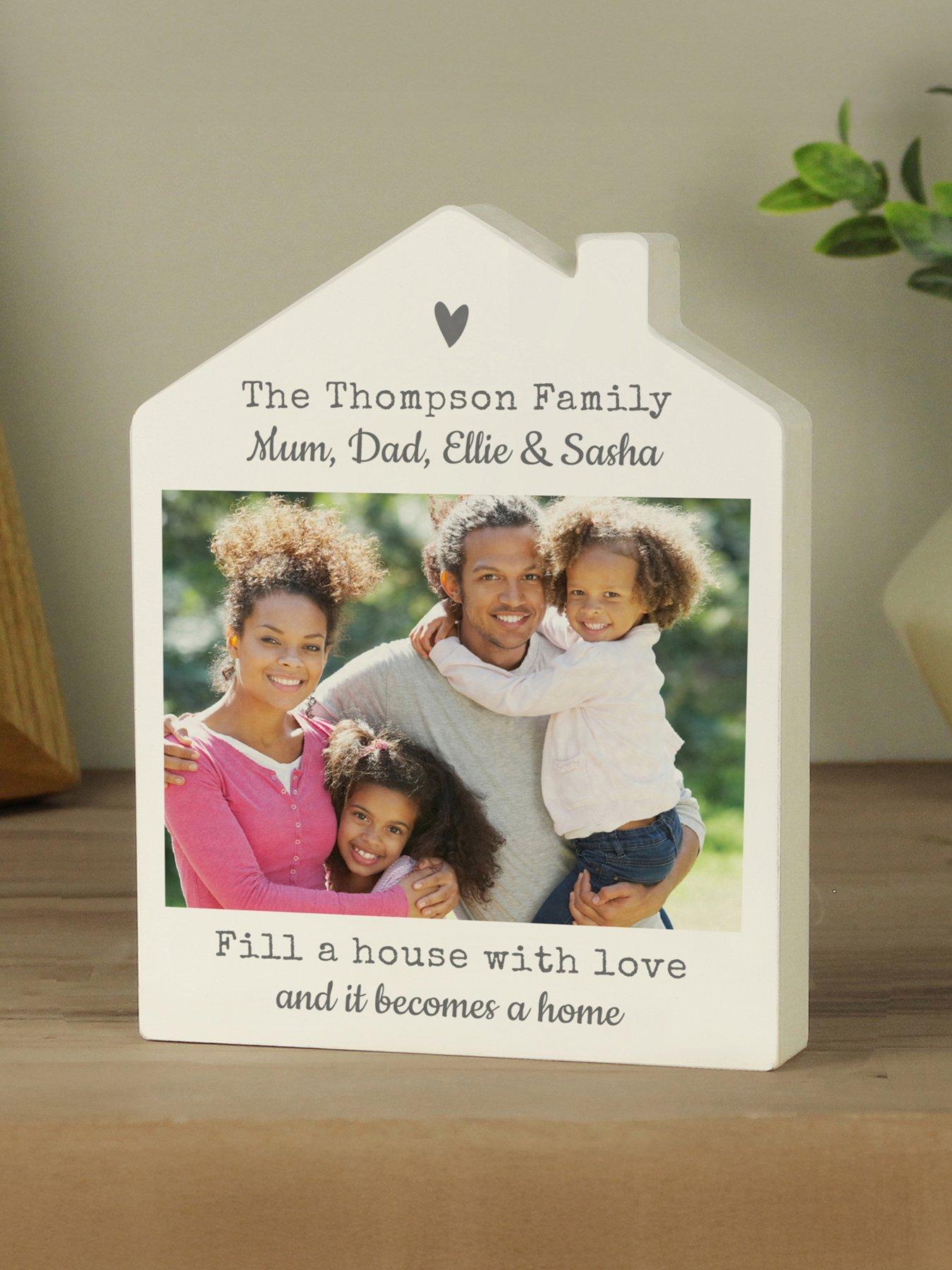 The Personalised Memento Company Personalised Photo Upload Wooden House Ornament