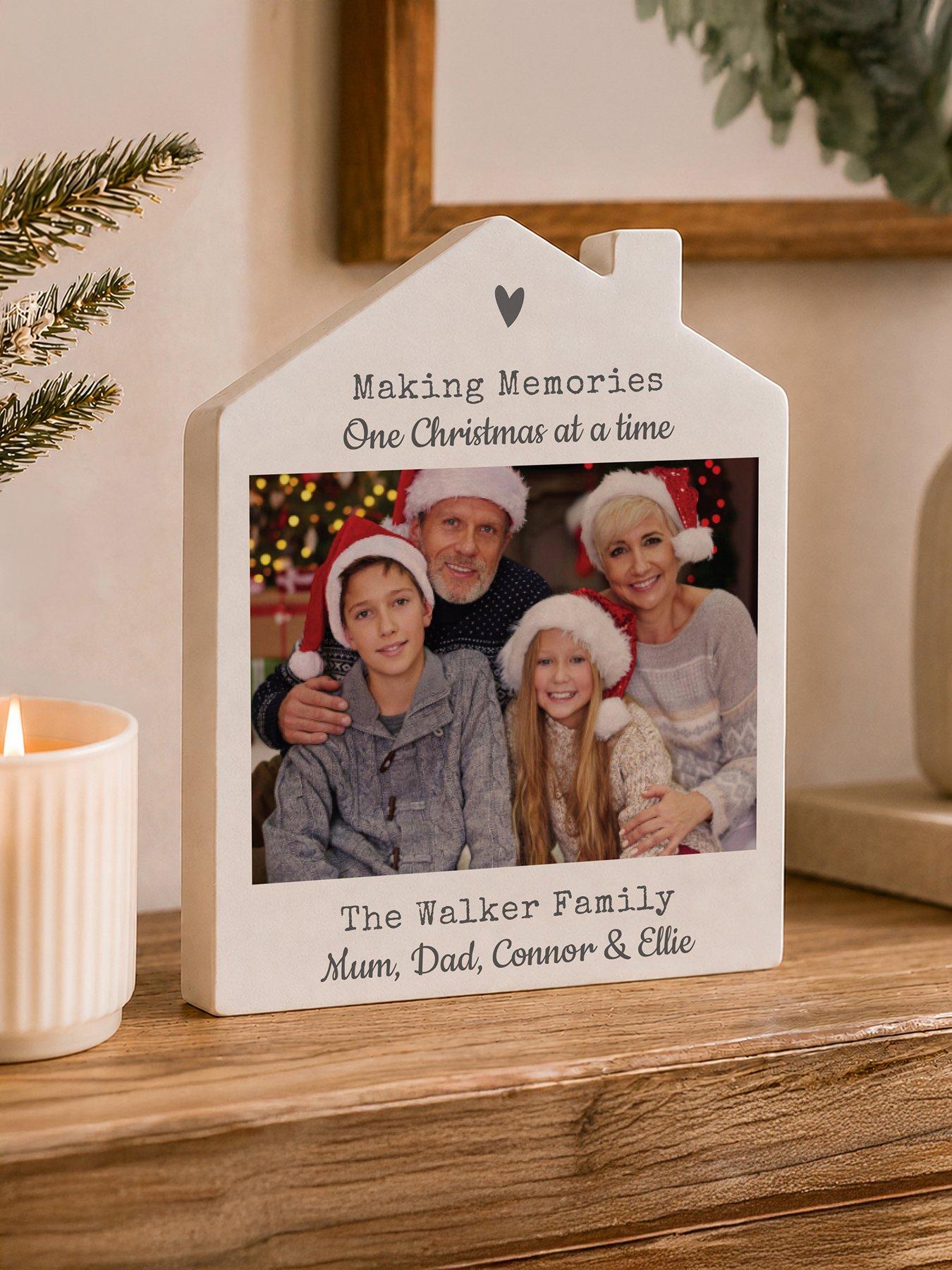 Image 1 of 5 of The Personalised Memento Company Personalised Photo Upload Wooden House Ornament