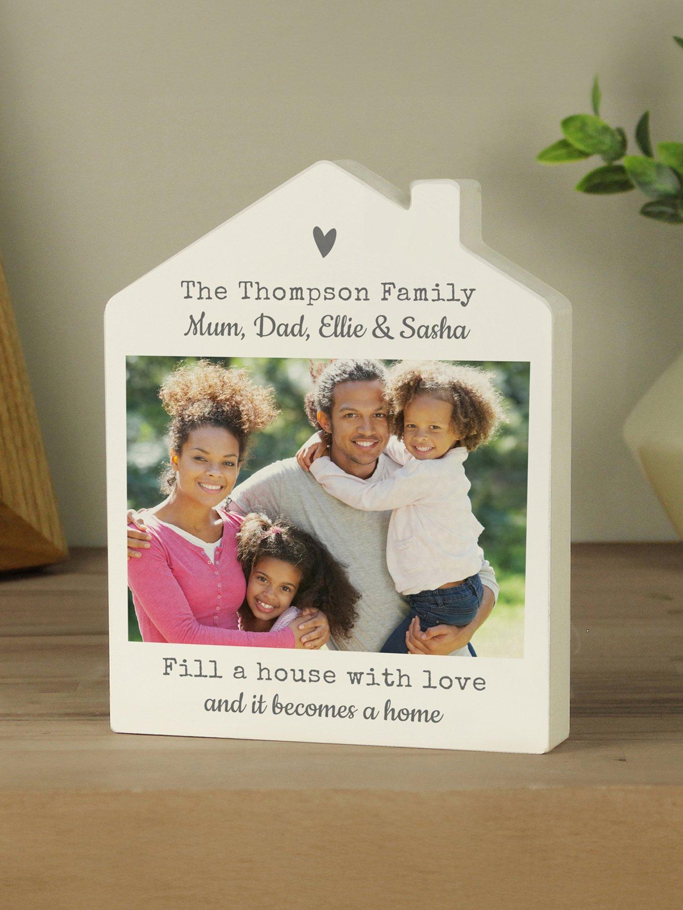 Image 2 of 5 of The Personalised Memento Company Personalised Photo Upload Wooden House Ornament