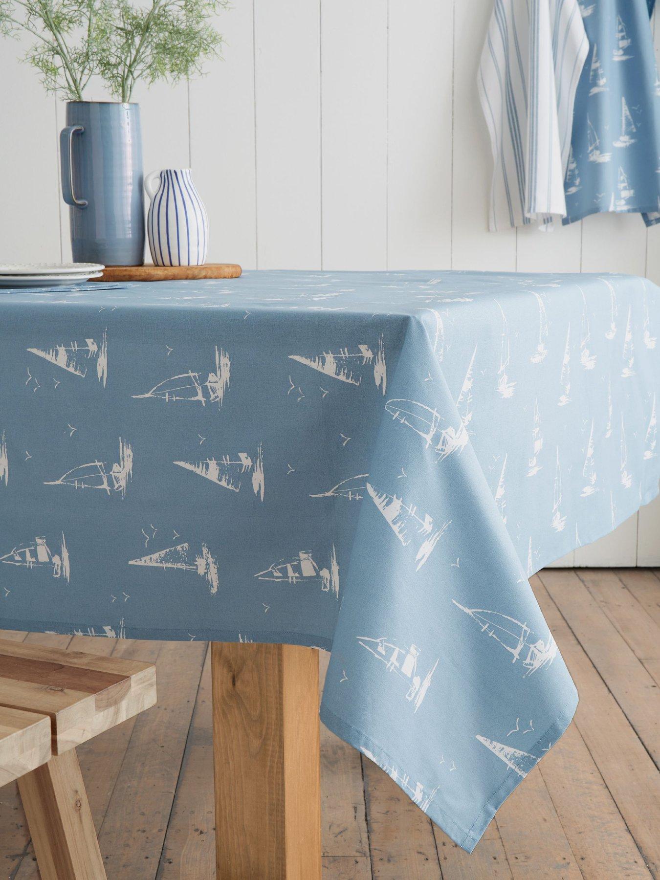 Image 3 of 3 of Catherine Lansfield Salcombe Boats Table Cloth 137x178cm