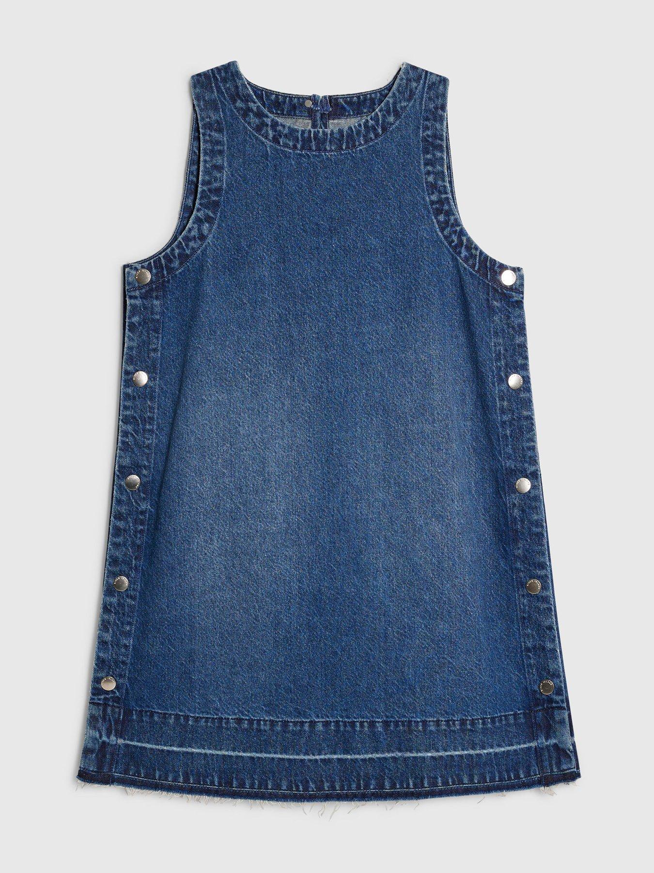 Image 5 of 6 of River Island Ellis Mini&nbsp;Popper Dress - Blue