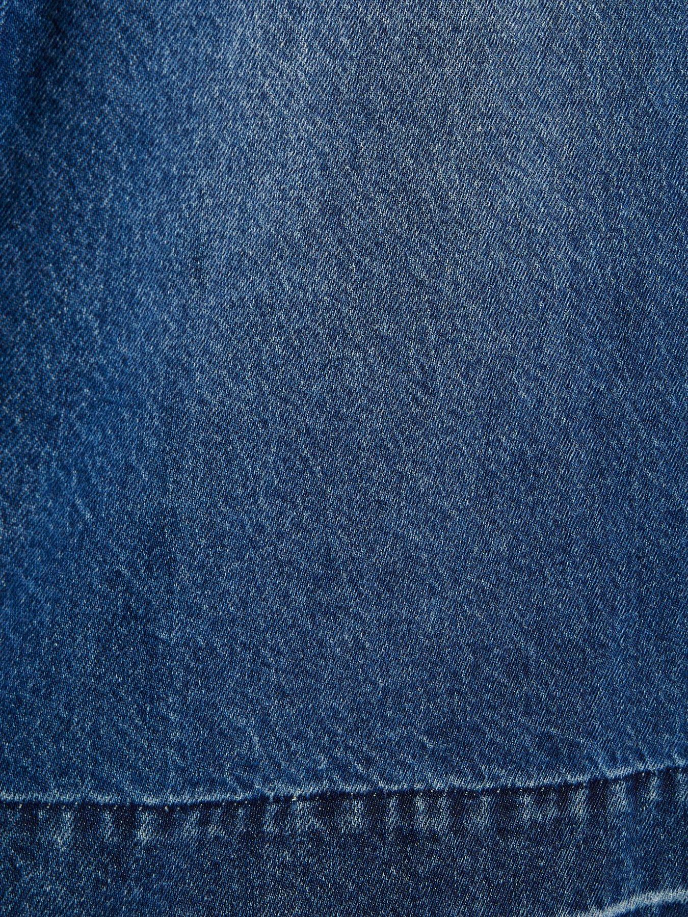 Image 6 of 6 of River Island Ellis Mini&nbsp;Popper Dress - Blue