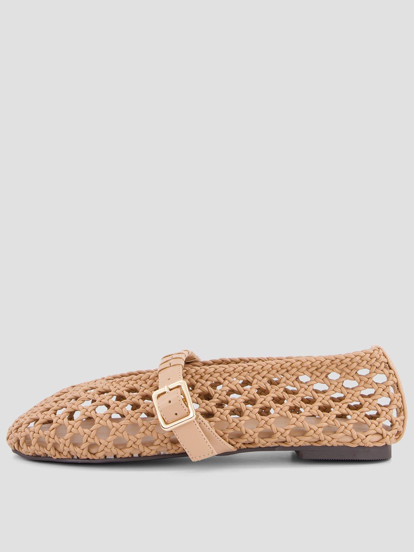 The Very Collection Extra Wide Fit Woven Ballerina Flats - Nude