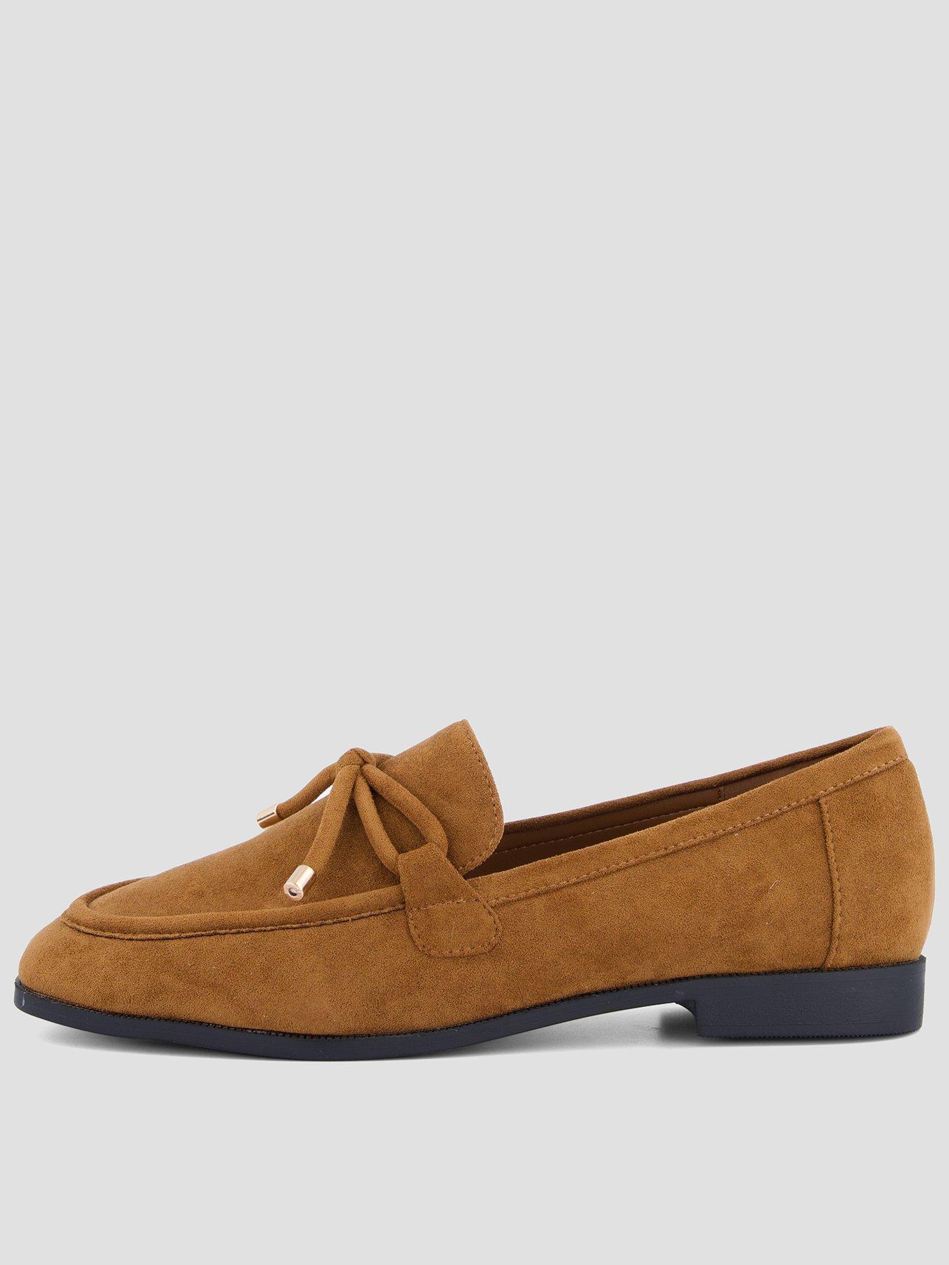 The Very Collection Wide Fit Loafer With Bow - Tan