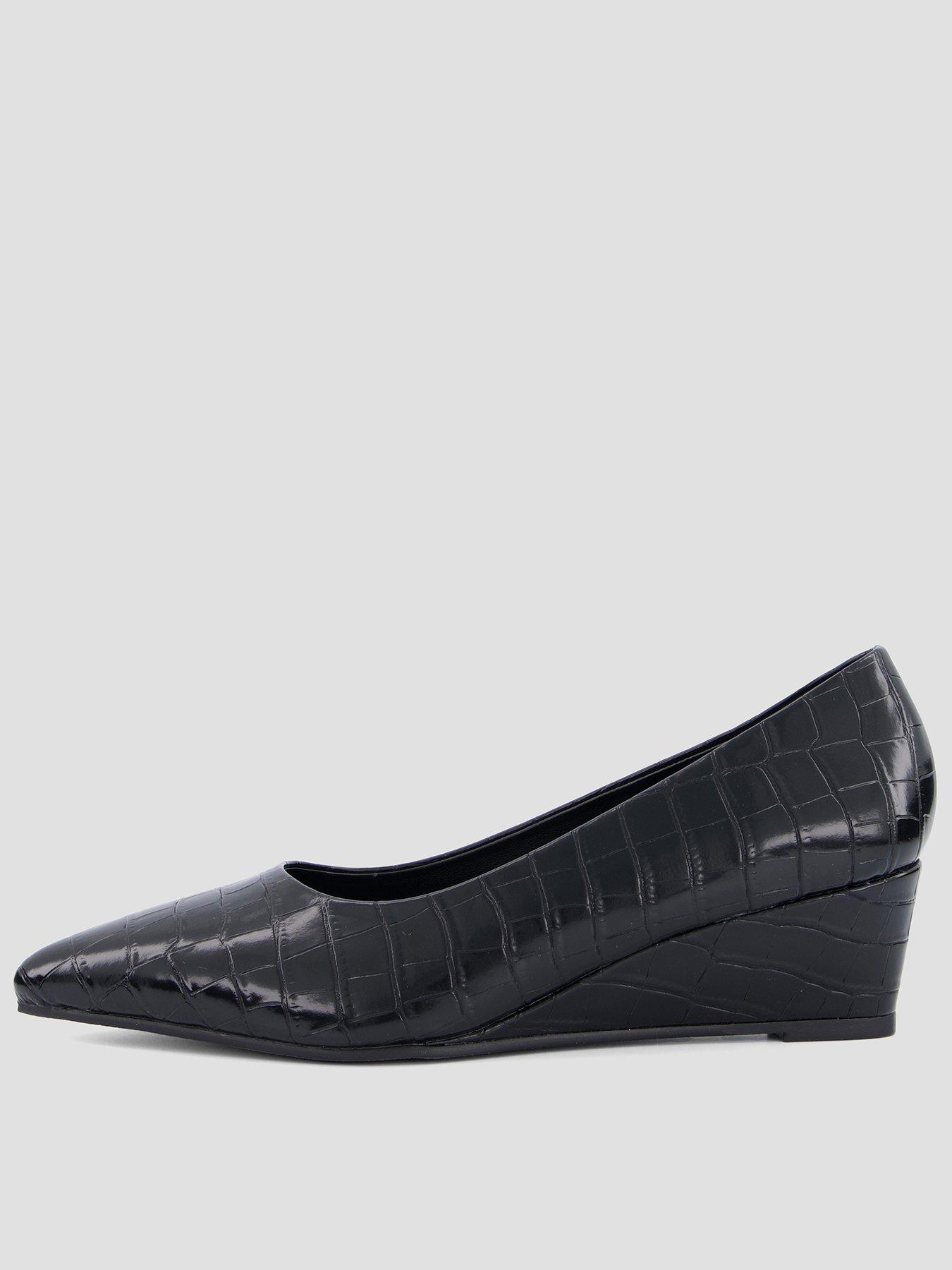 The Very Collection Wedge Pointed Court Shoes - Black