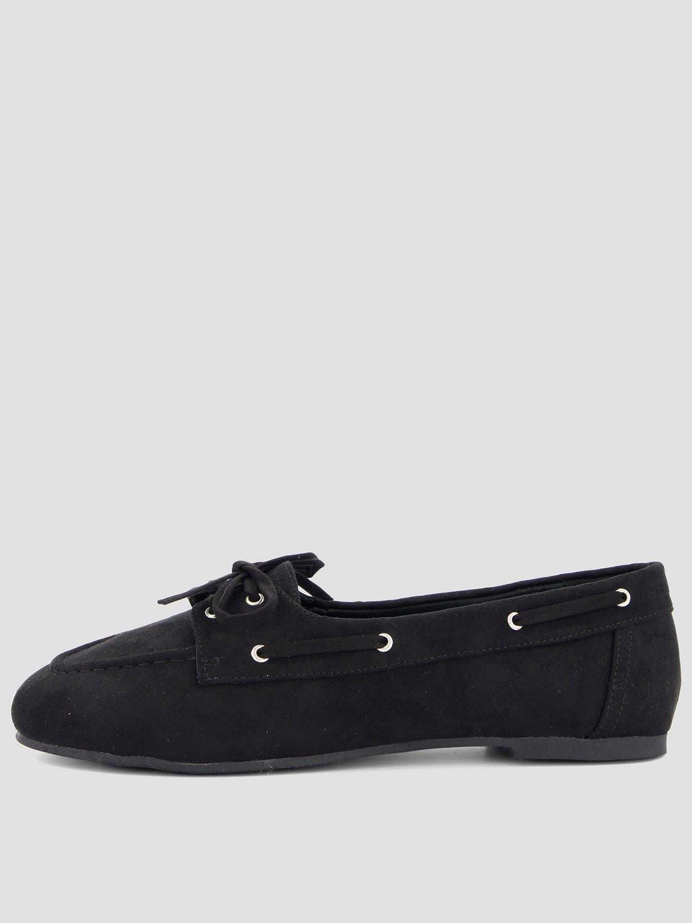 The Very Collection Extra Wide Fit Moccasin Shoes - Black