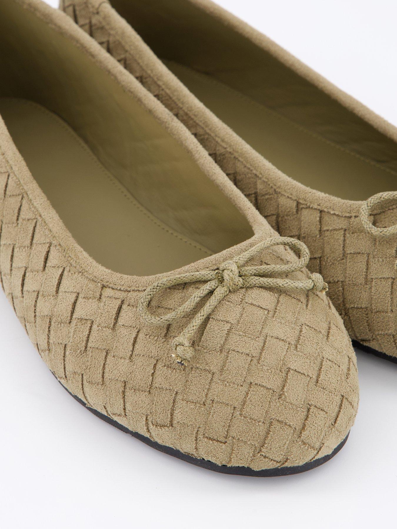 Image 5 of 7 of The Very Collection Extra Wide Fit Woven Ballerina Flats - Olive