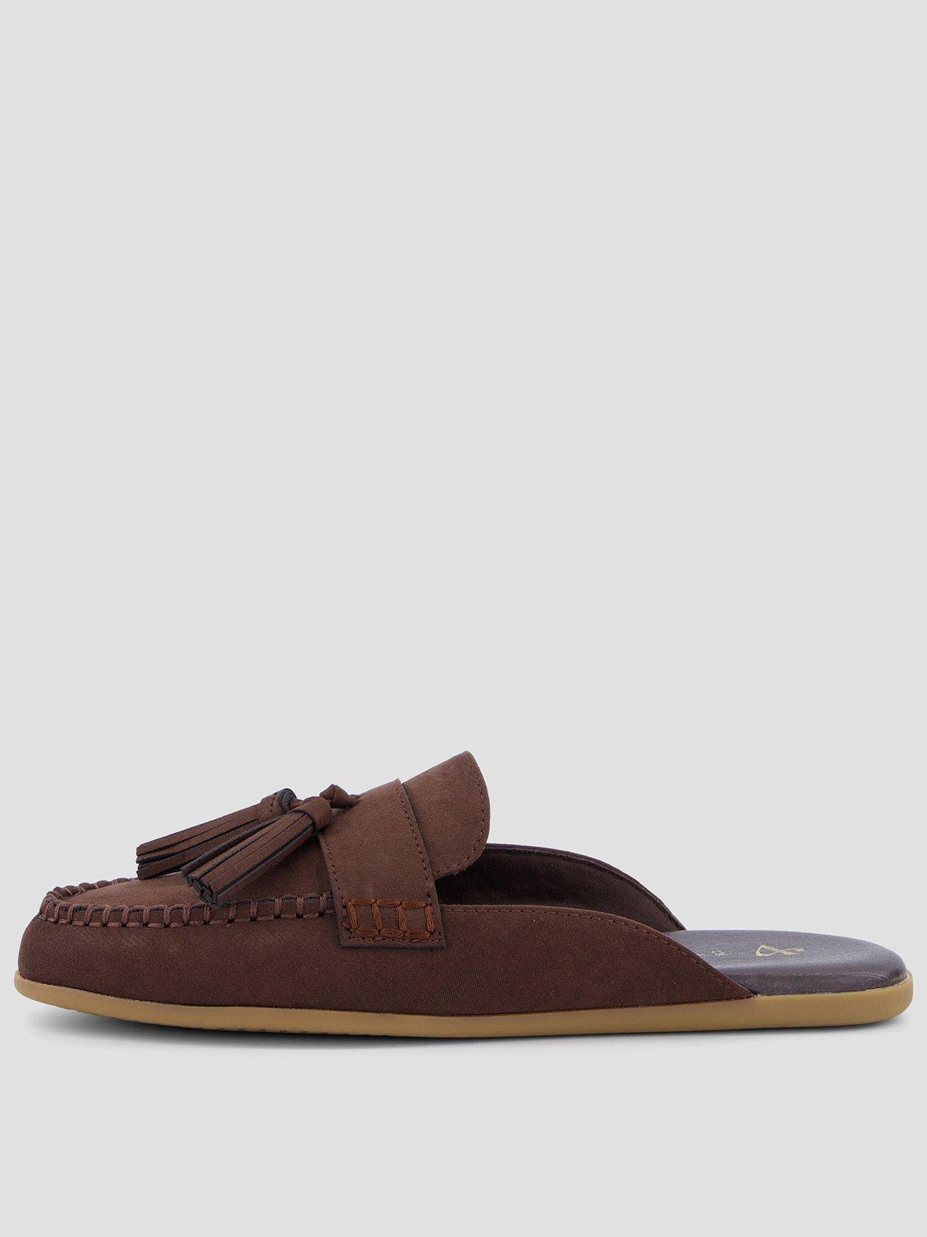 Image 1 of 7 of The Very Collection Womens Tassel Slip-On Mule Loafer - Chocolate