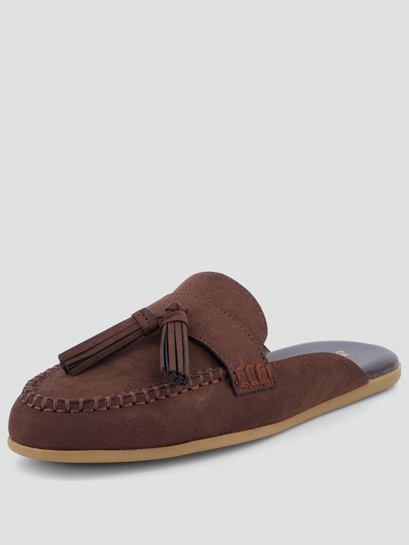 Image 2 of 7 of The Very Collection Womens Tassel Slip-On Mule Loafer - Chocolate