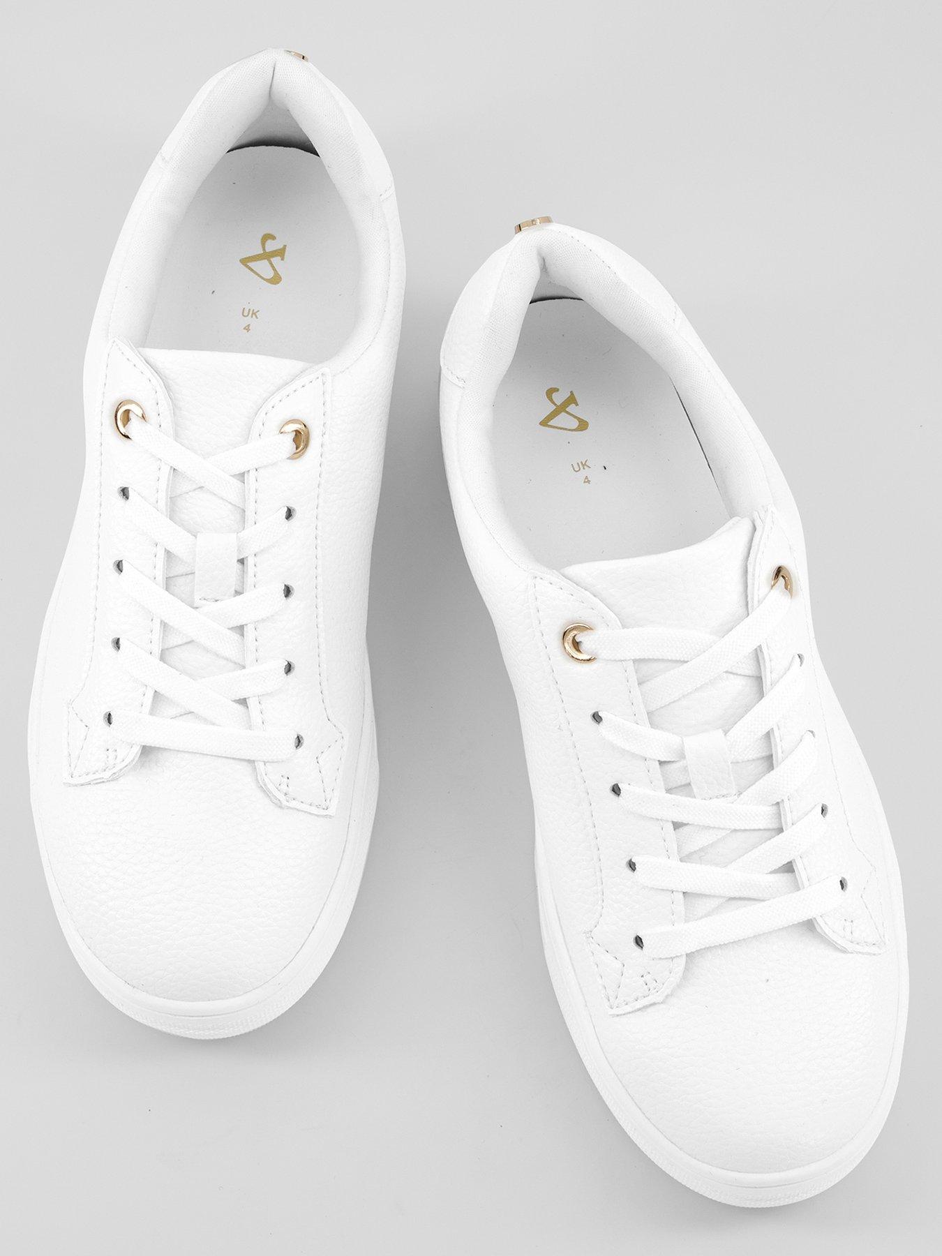 Image 3 of 7 of The Very Collection Lace Up Trainer - White