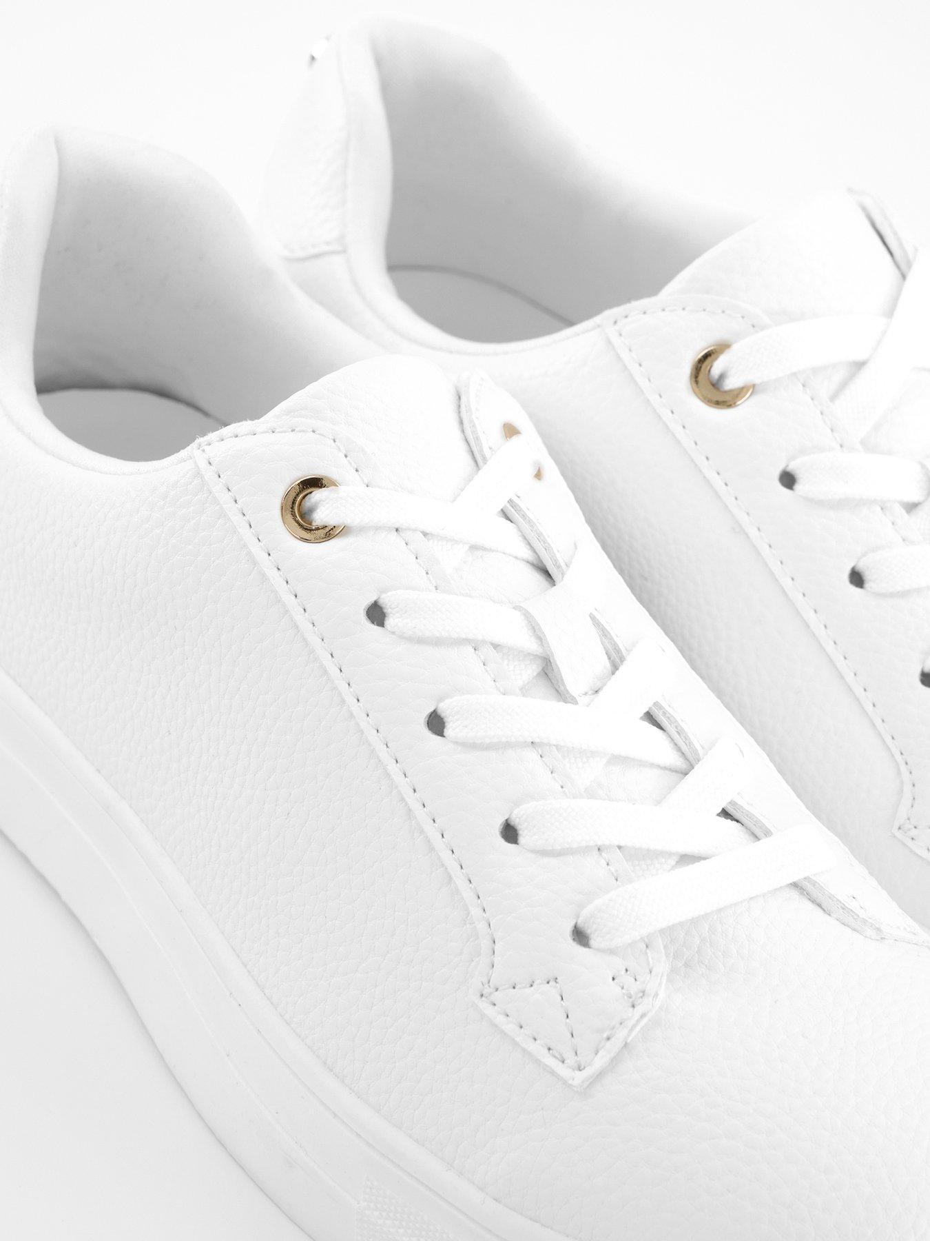 Image 5 of 7 of The Very Collection Lace Up Trainer - White