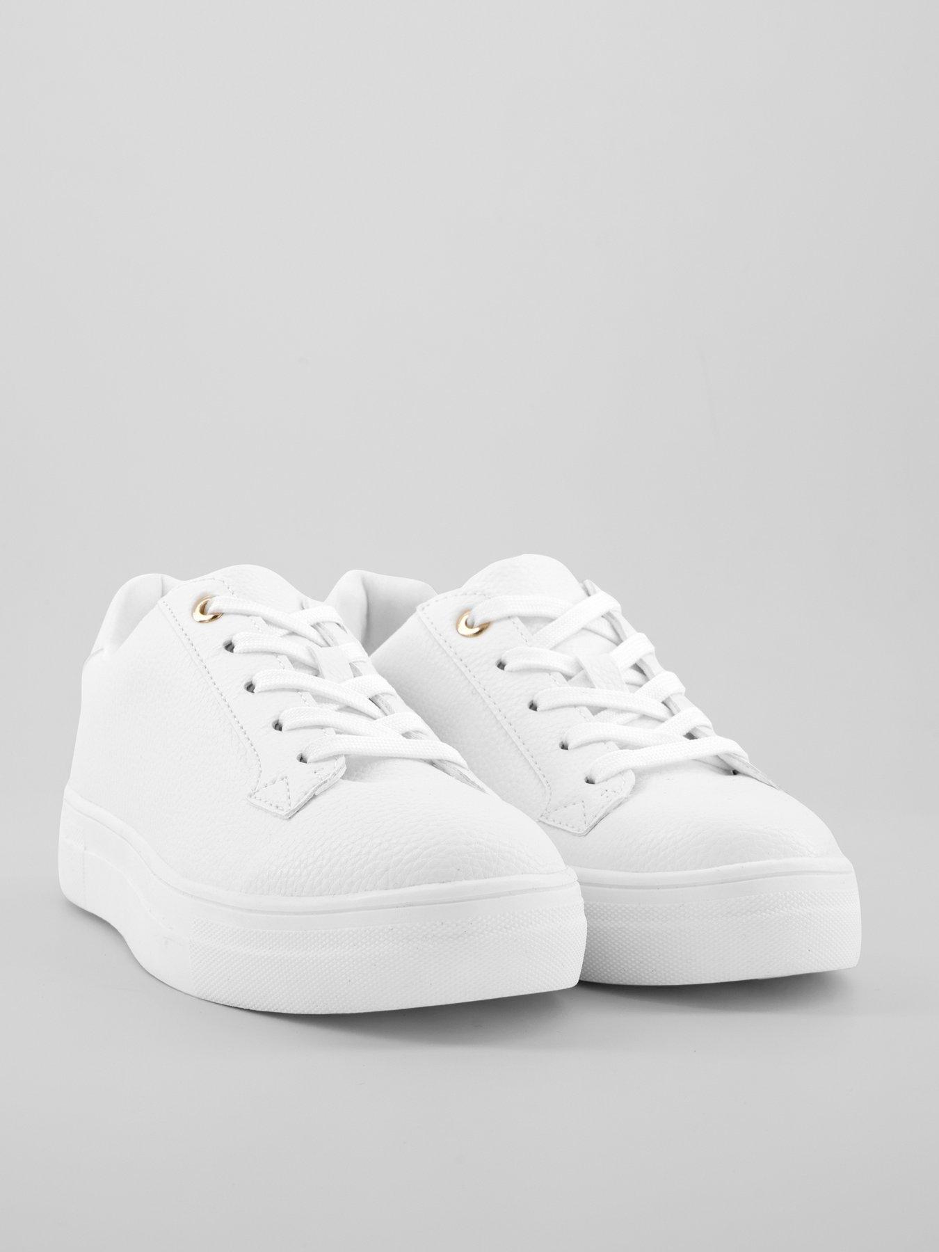 Image 6 of 7 of The Very Collection Lace Up Trainer - White