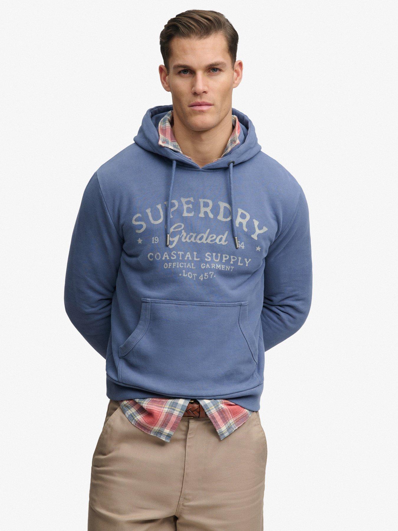 front image of superdry-lo-fi-dockside-hoodie-navy