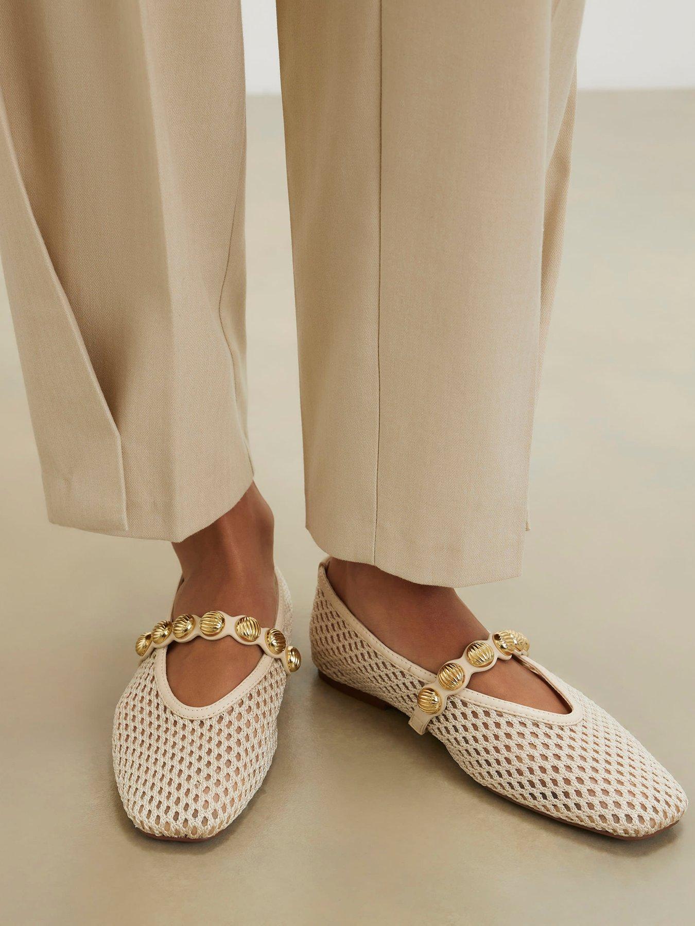River Island Crochet Ballet Ball Instep - Cream