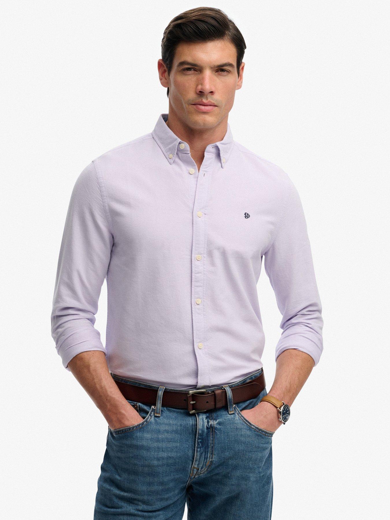 Superdry Preppy Oxford Long Sleeve Shirt - Purple