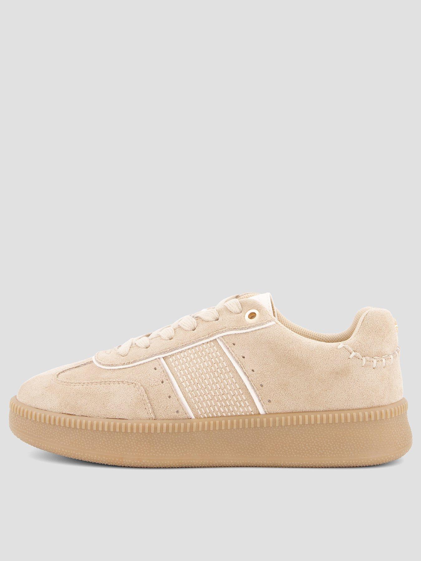 The Very Collection Extra Wide Fit Lace Up Trainer - Beige
