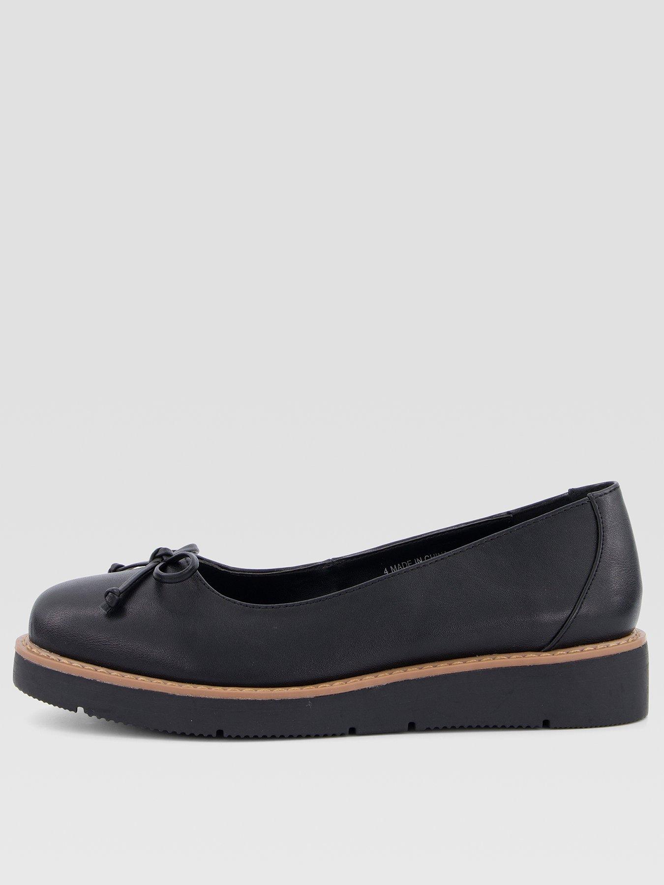 The Very Collection Wide Fit Flatfom Ballerina Shoe - Black