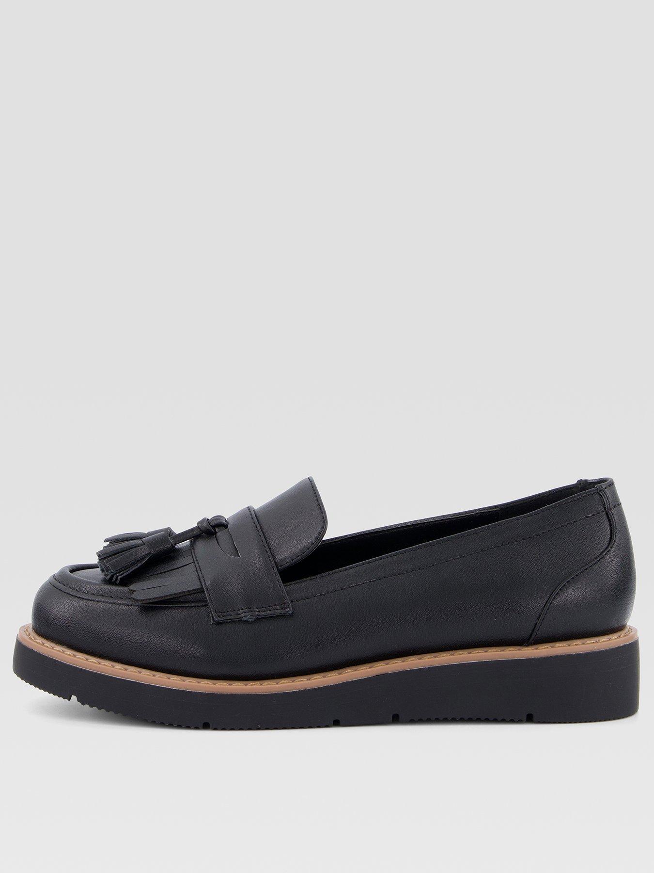 The Very Collection Wide Fit Flatform Tassle Loafer - Black