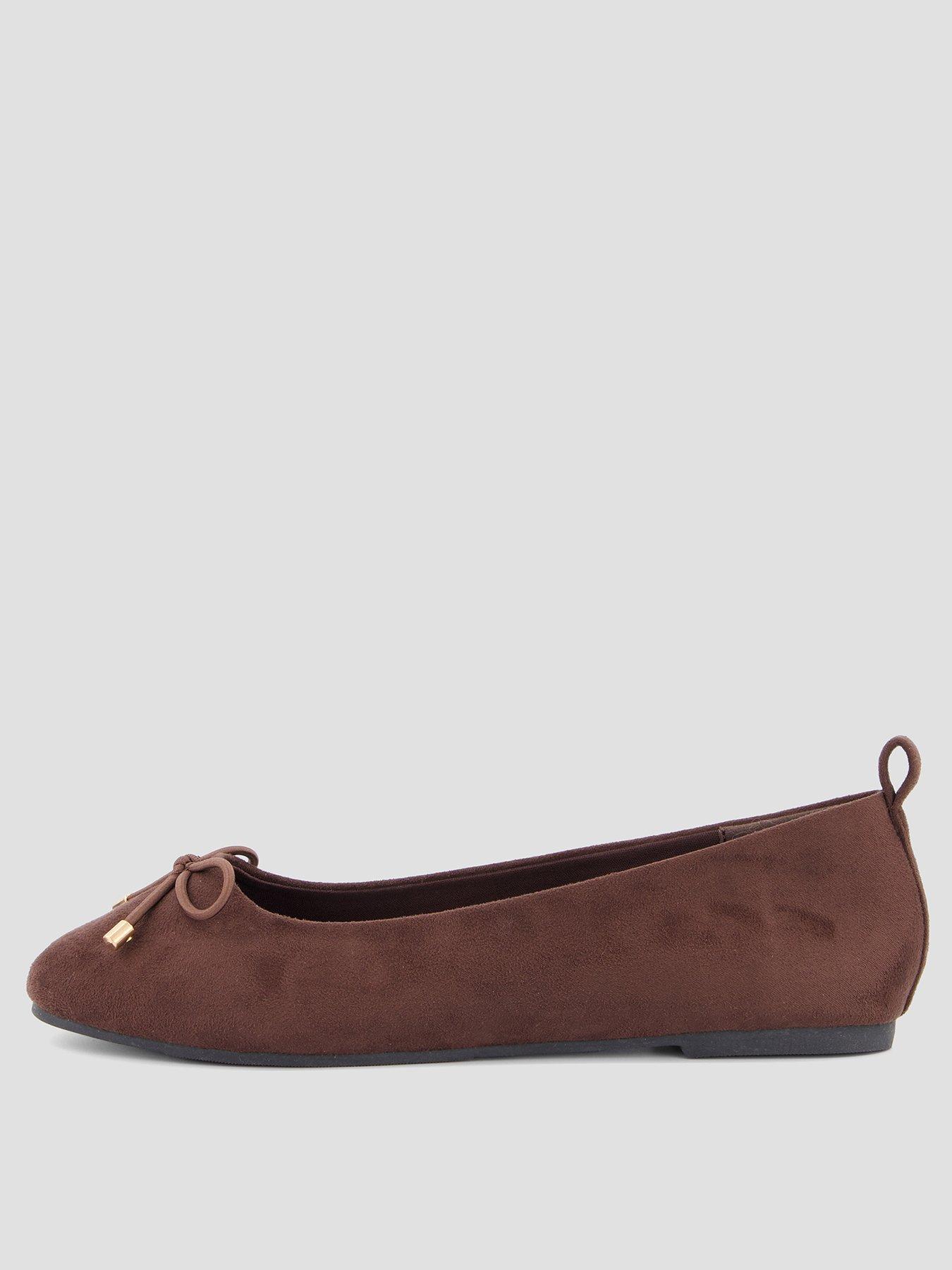 The Very Collection Flat Ballerina Shoes - Brown