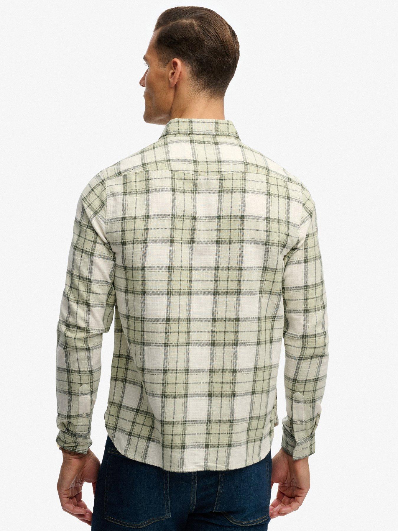  image of superdry-merchant-lite-check-shirt-green