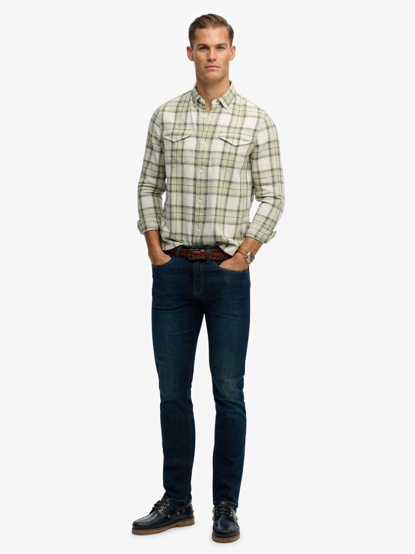  image of superdry-merchant-lite-check-shirt-green