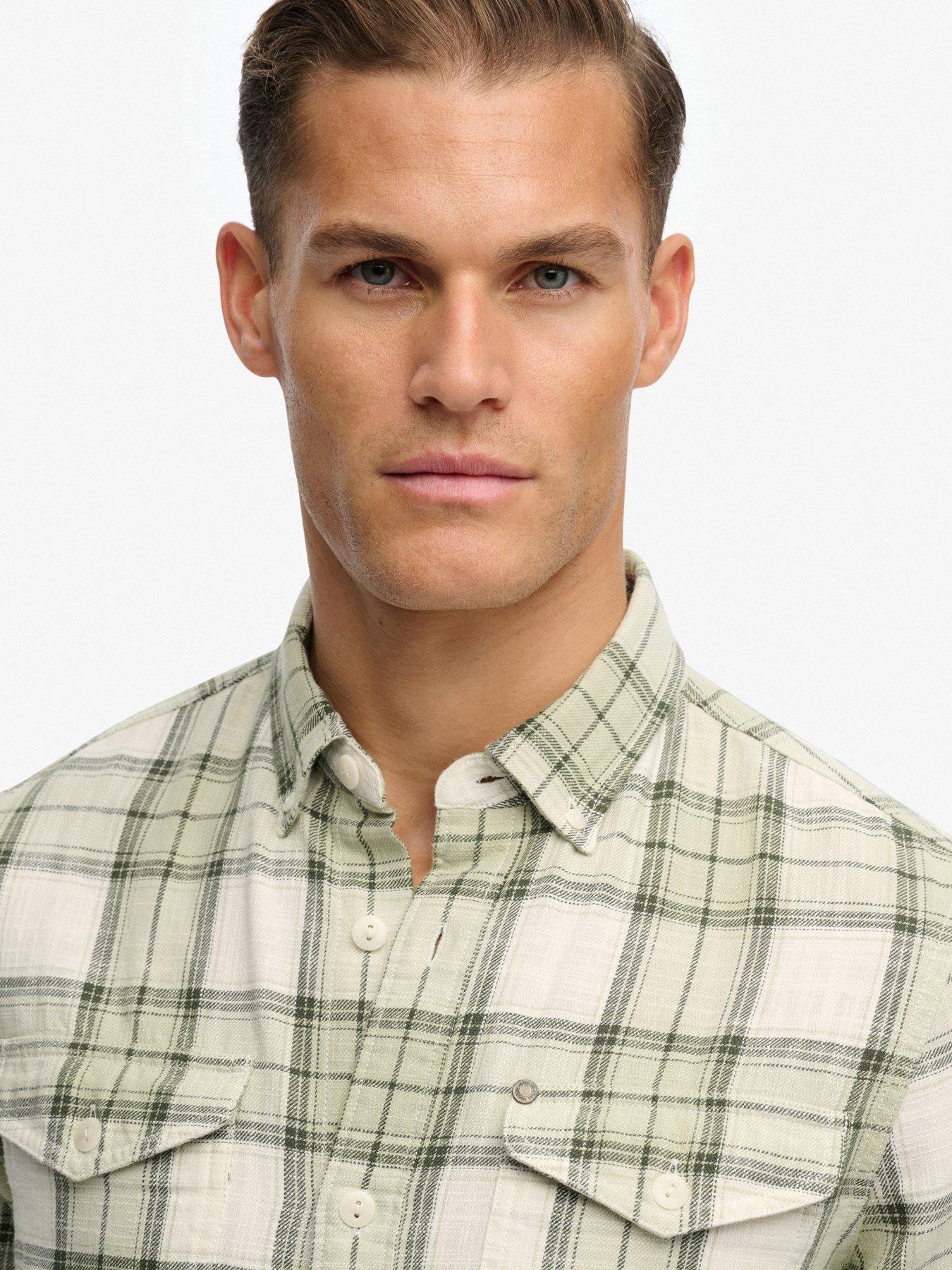 image of superdry-merchant-lite-check-shirt-green