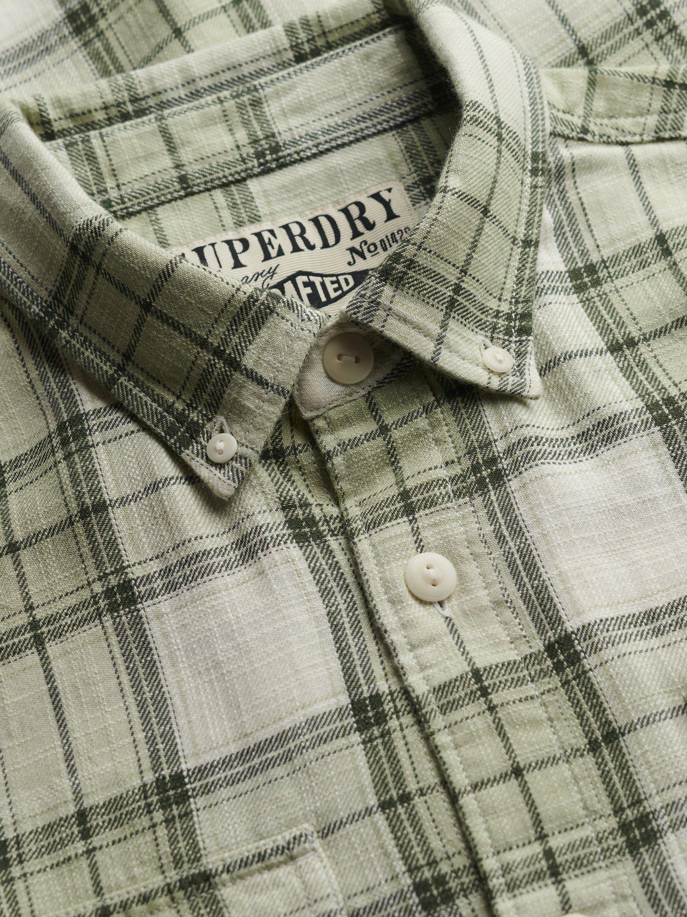  image of superdry-merchant-lite-check-shirt-green
