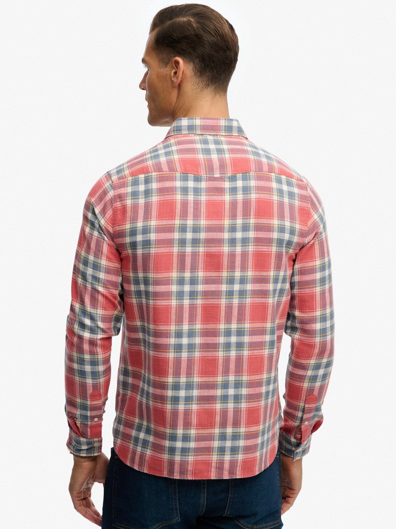  image of superdry-merchant-lite-check-shirt-orange