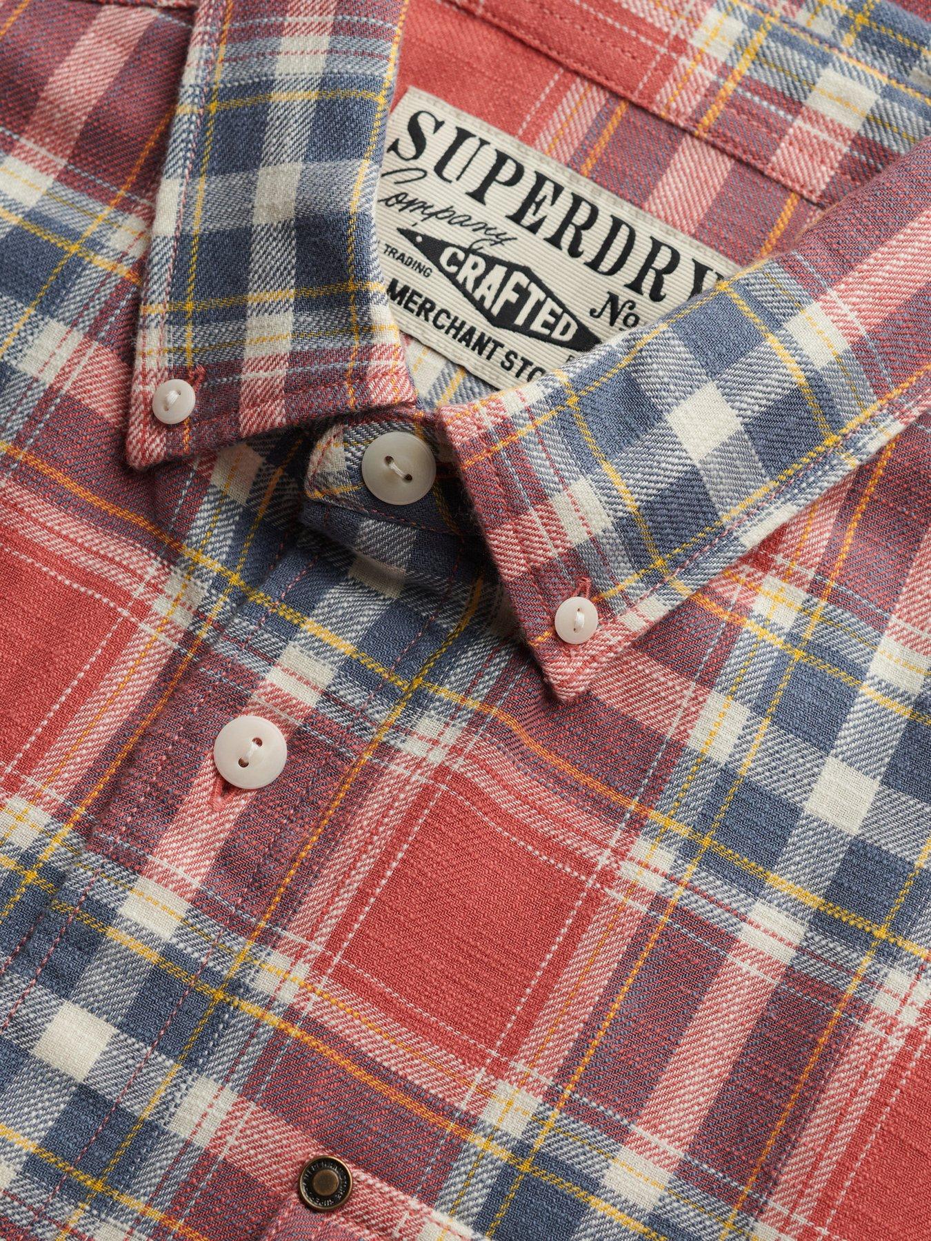  image of superdry-merchant-lite-check-shirt-orange