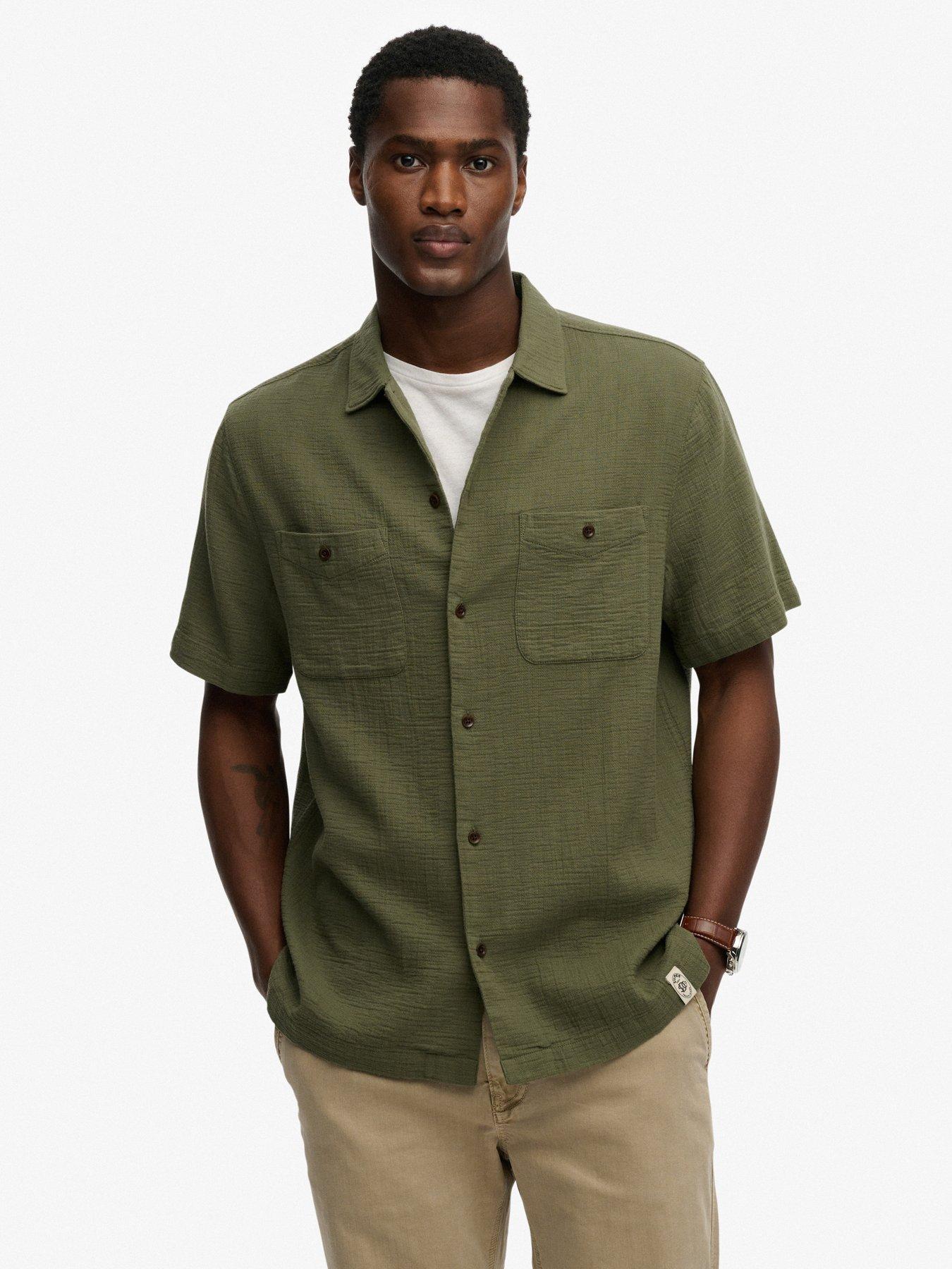 Superdry Superdry Merchant Textured Short Sleeve Shirt - Green