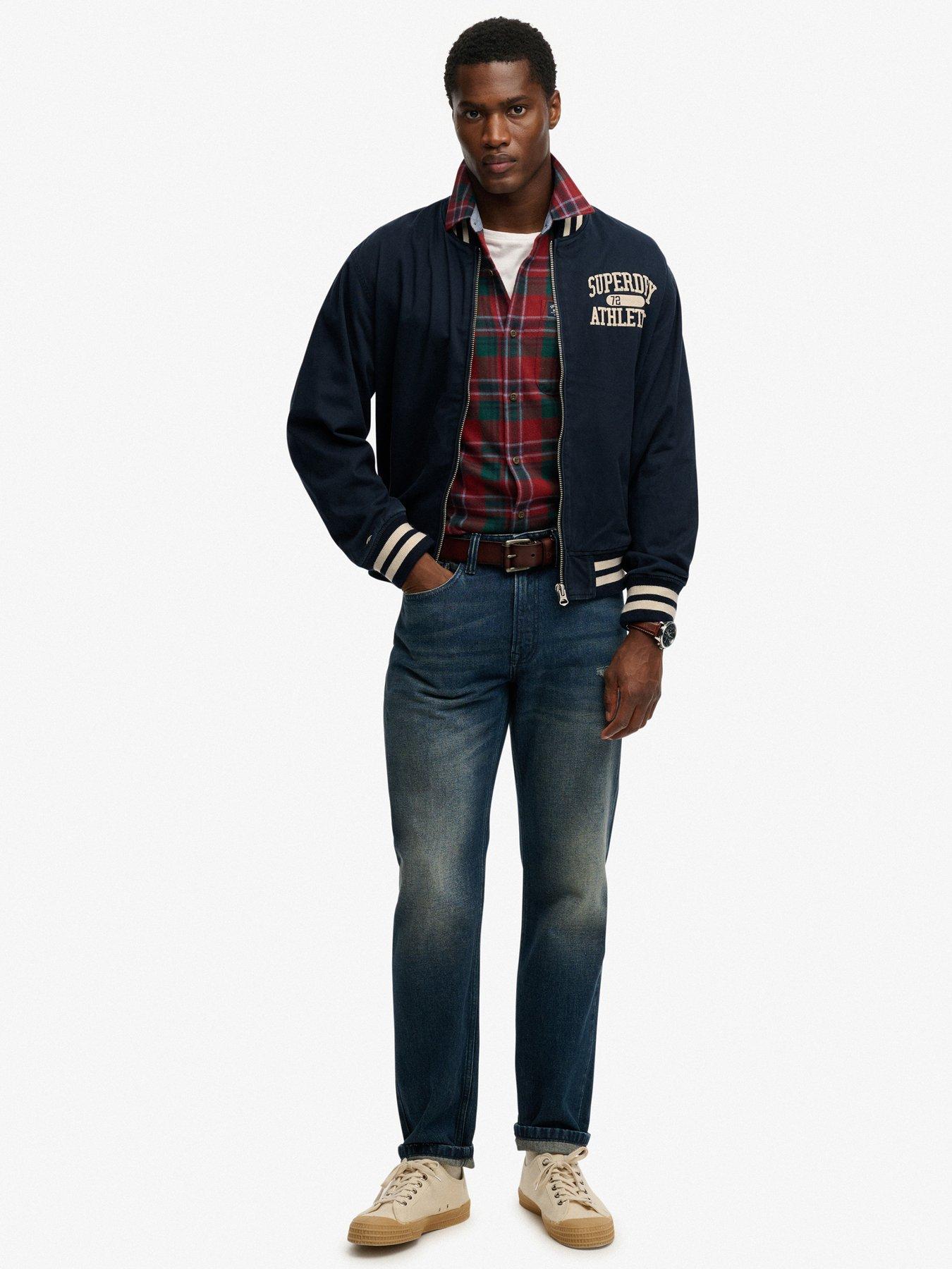  image of superdry-twill-varsity-bomber-jacket-navy