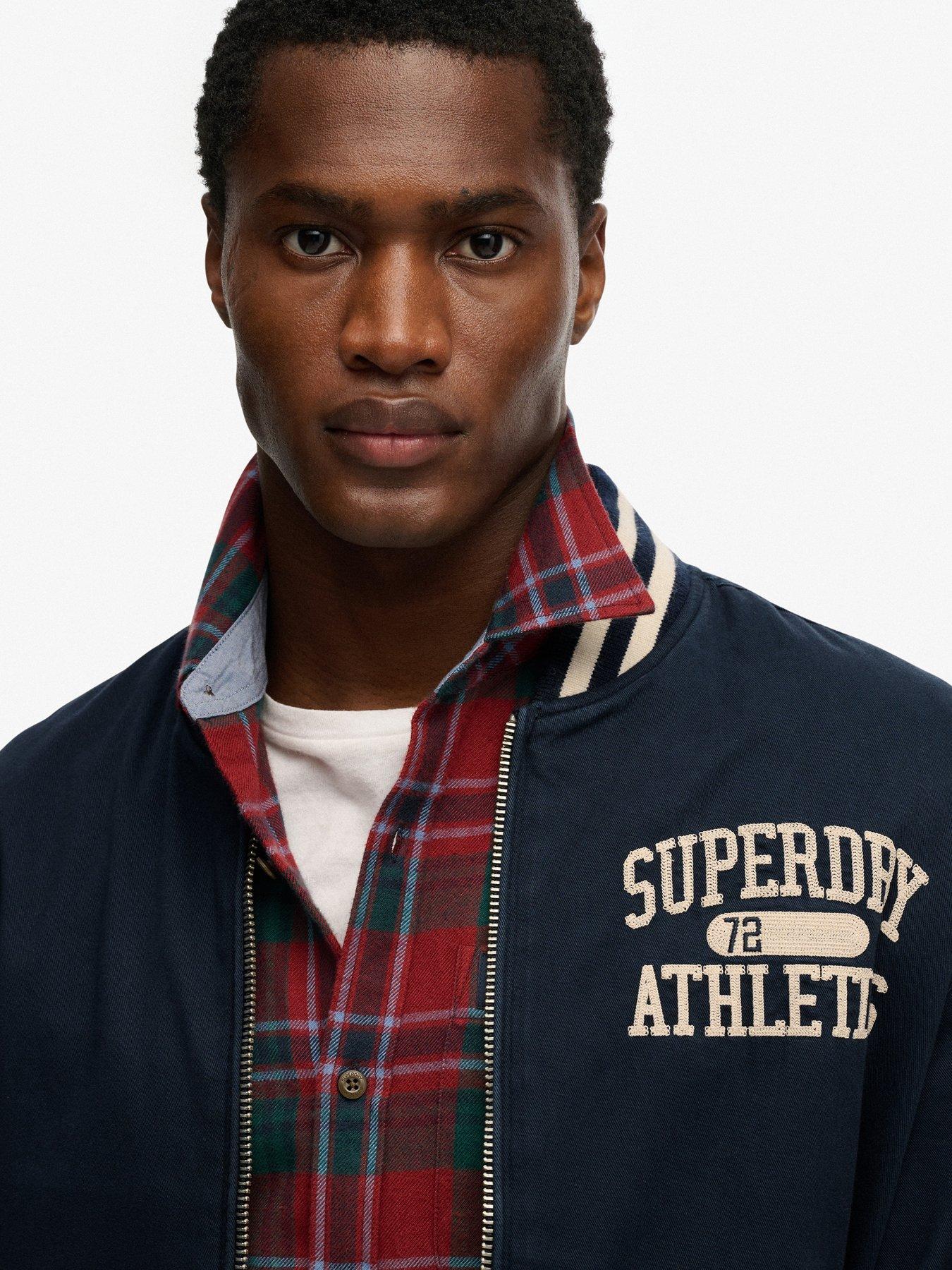  image of superdry-twill-varsity-bomber-jacket-navy