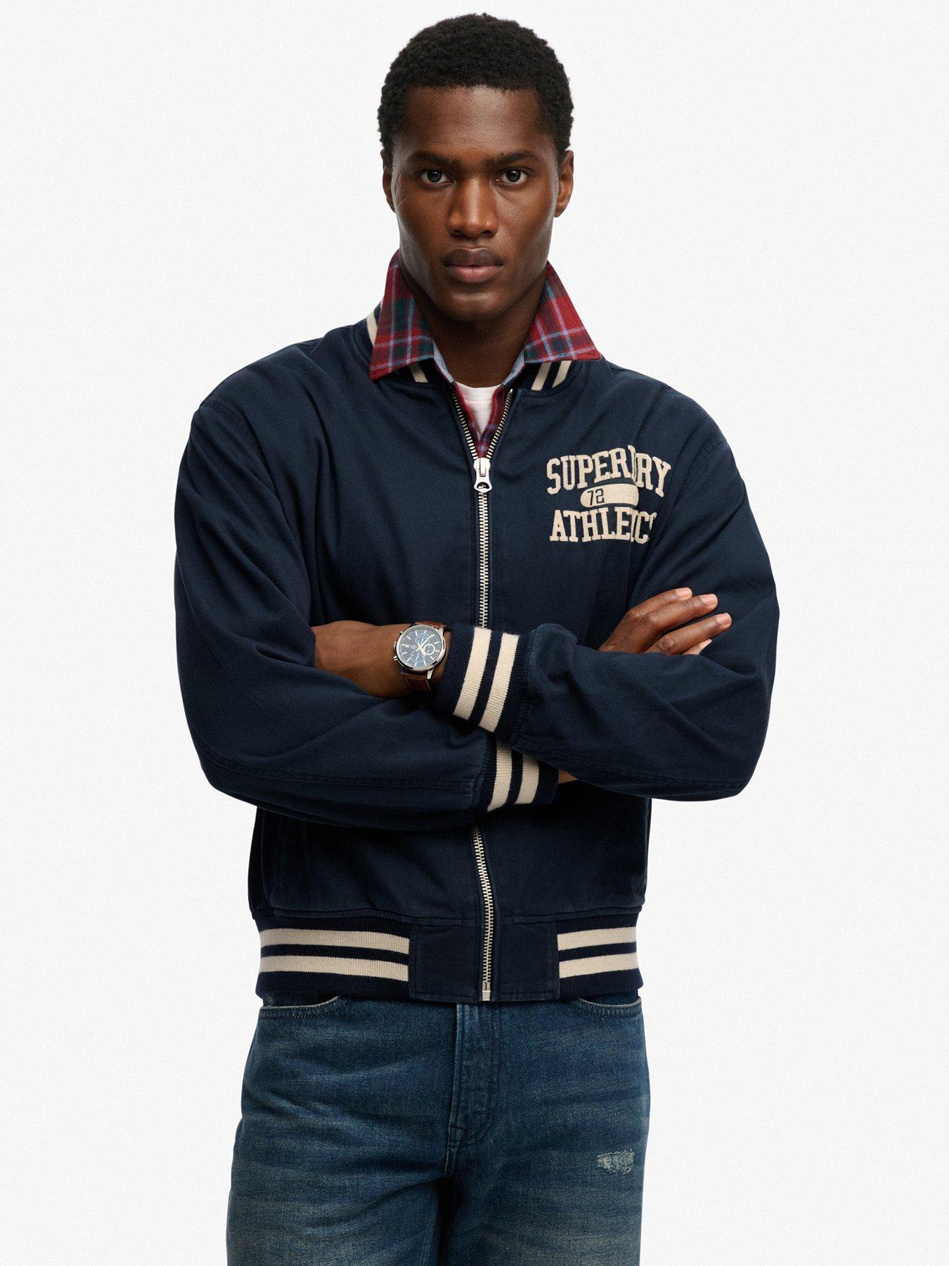  image of superdry-twill-varsity-bomber-jacket-navy