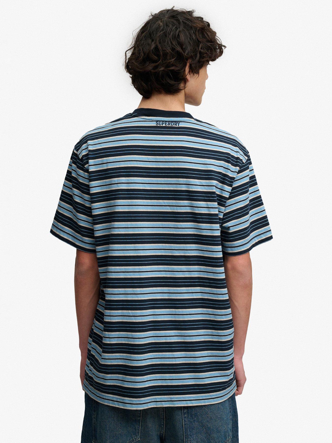 Image 2 of 4 of Superdry Oversized Stripe T-Shirt - Blue