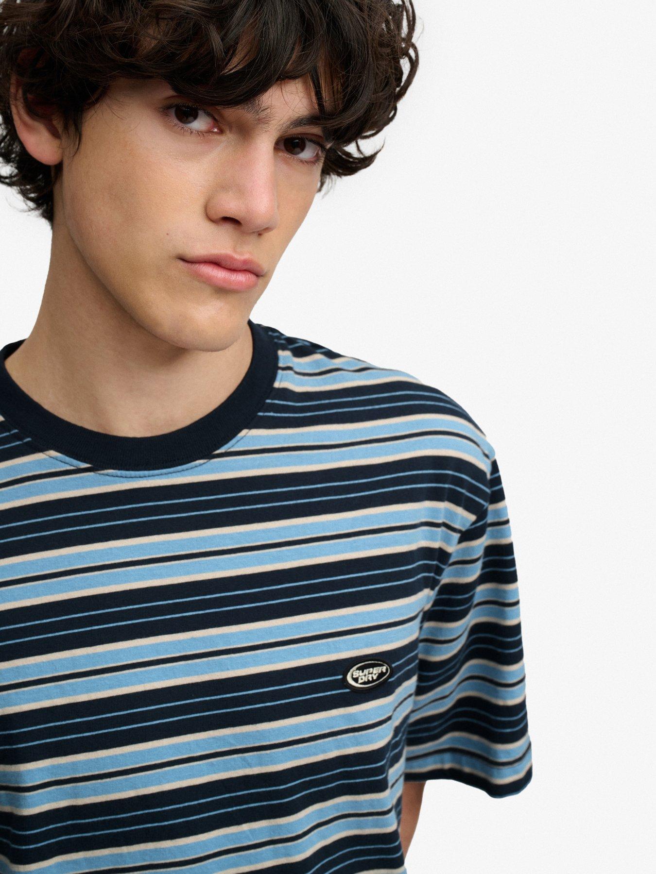 Image 4 of 4 of Superdry Oversized Stripe T-Shirt - Blue