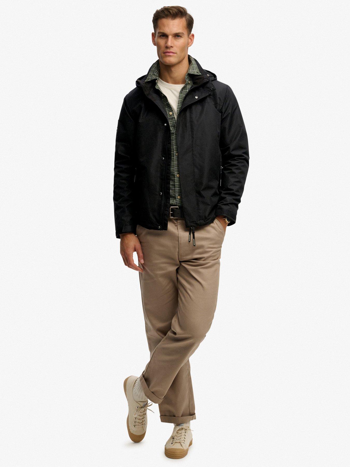  image of superdry-hooded-shell-jacket-black