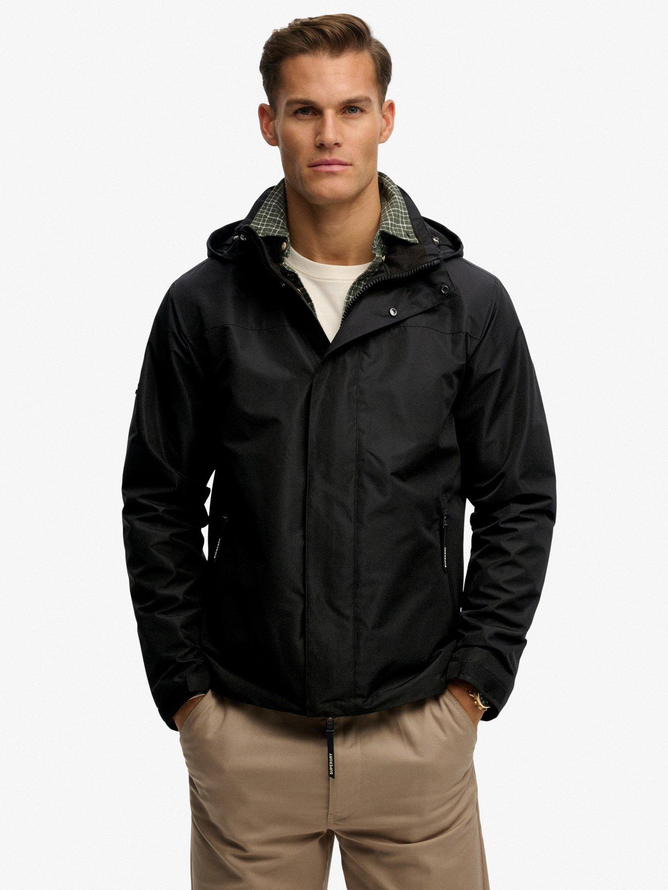  image of superdry-hooded-shell-jacket-black