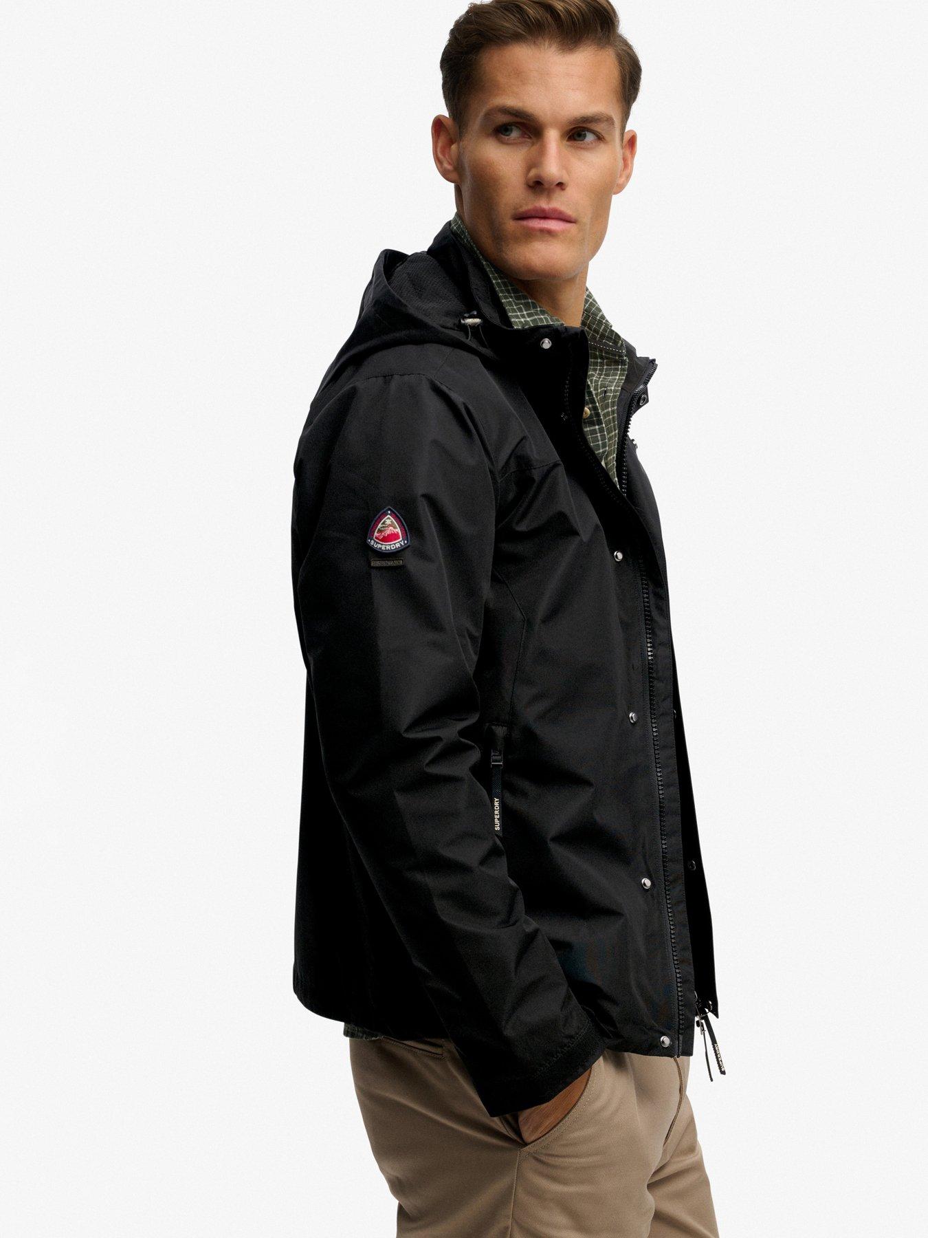  image of superdry-hooded-shell-jacket-black