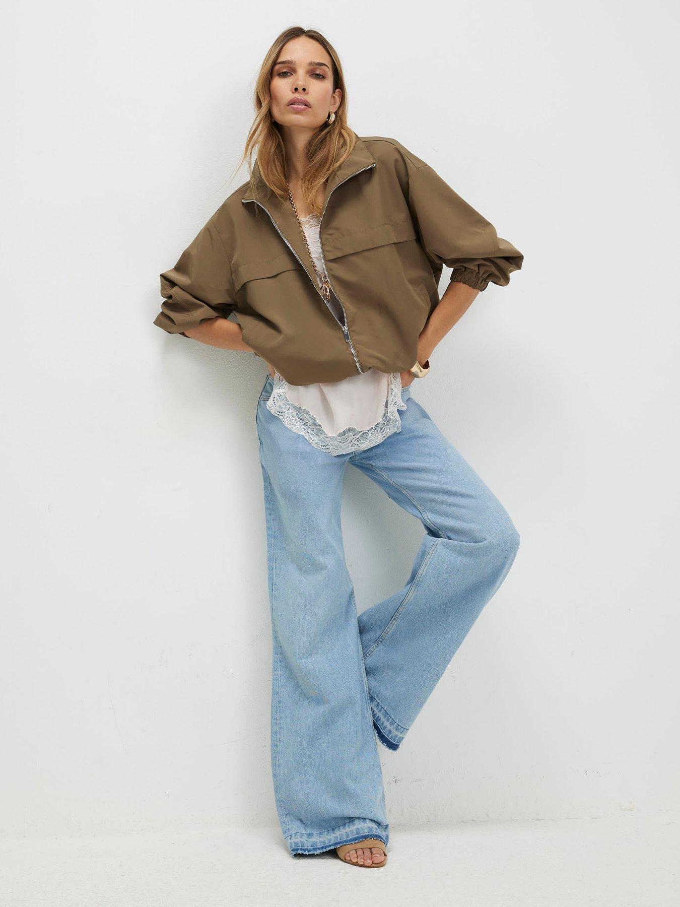 Image 3 of 5 of River Island Clean Waist Wide Trn Down Hem - Blue