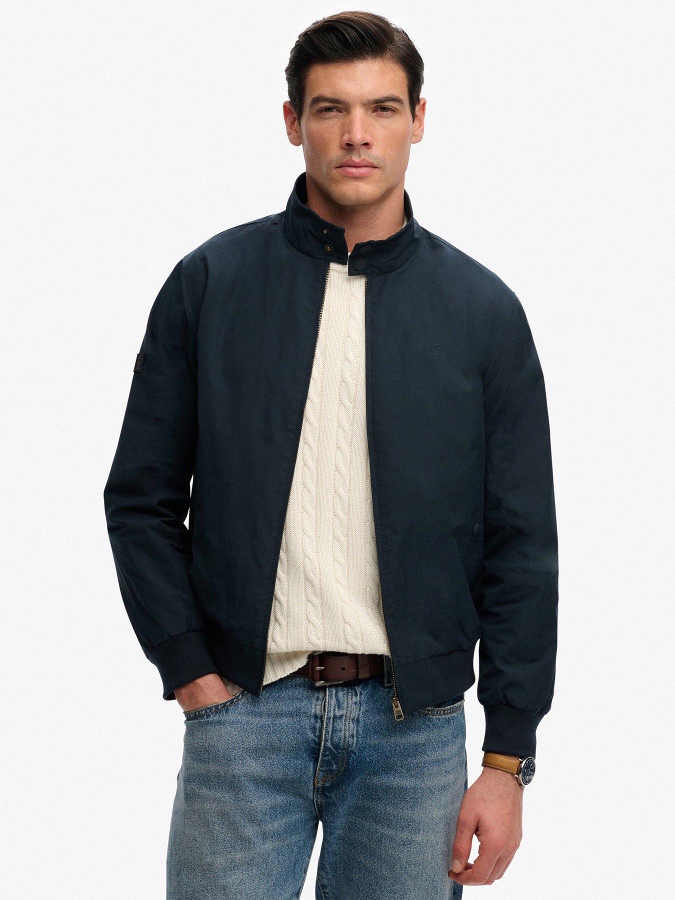 front image of superdry-classic-harrington-jacket-navy