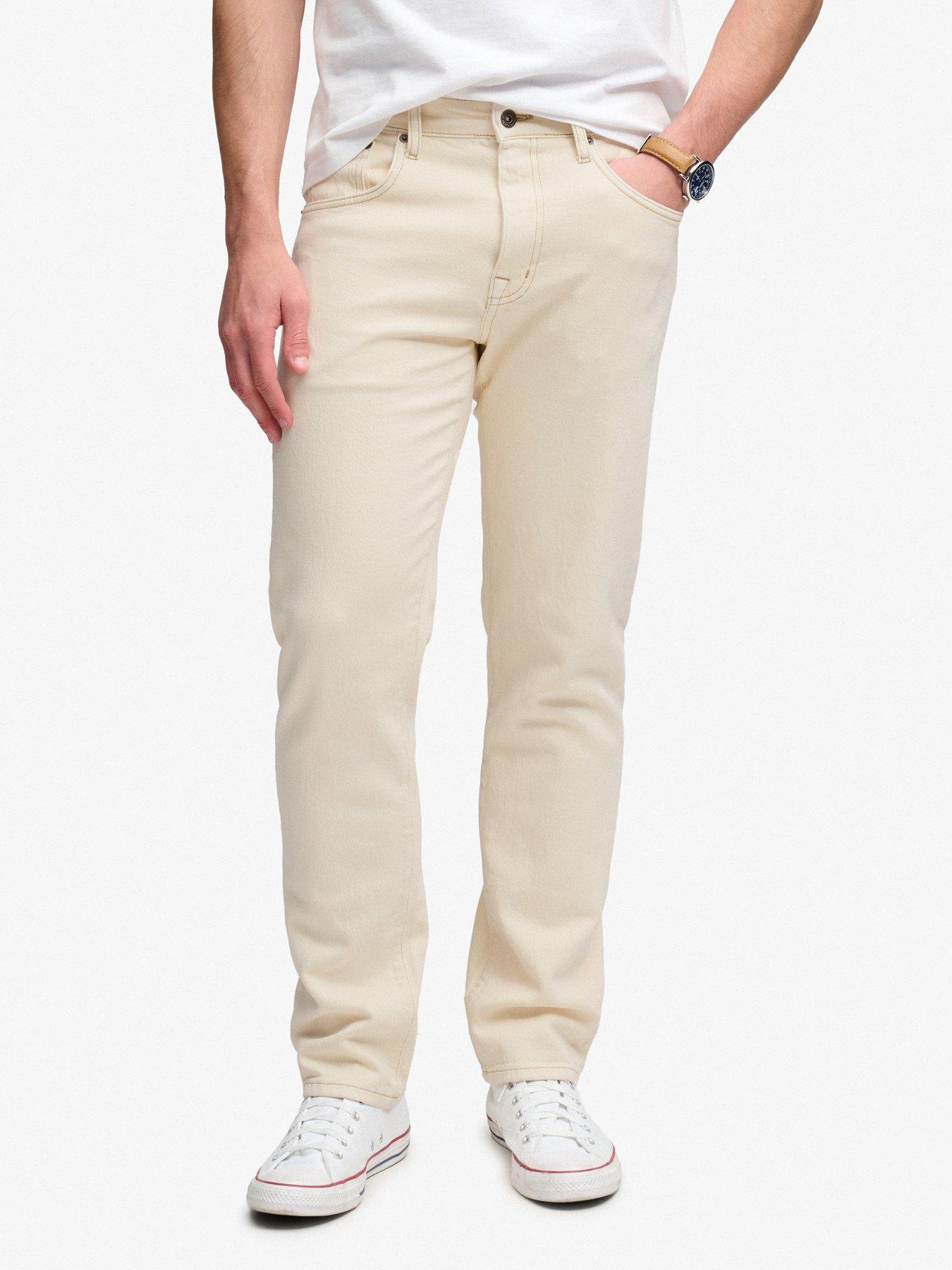Superdry Cotton Vintage Slim Straight Jeans - Cream
