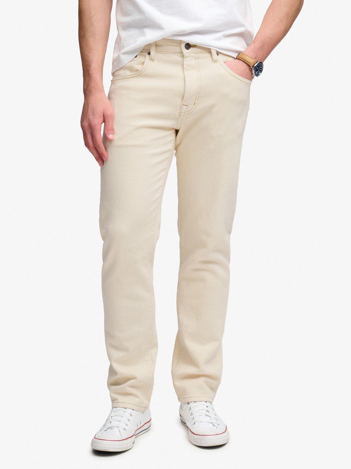 Image 1 of 6 of Superdry Superdry Cotton Vintage Slim Straight Jeans - Cream
