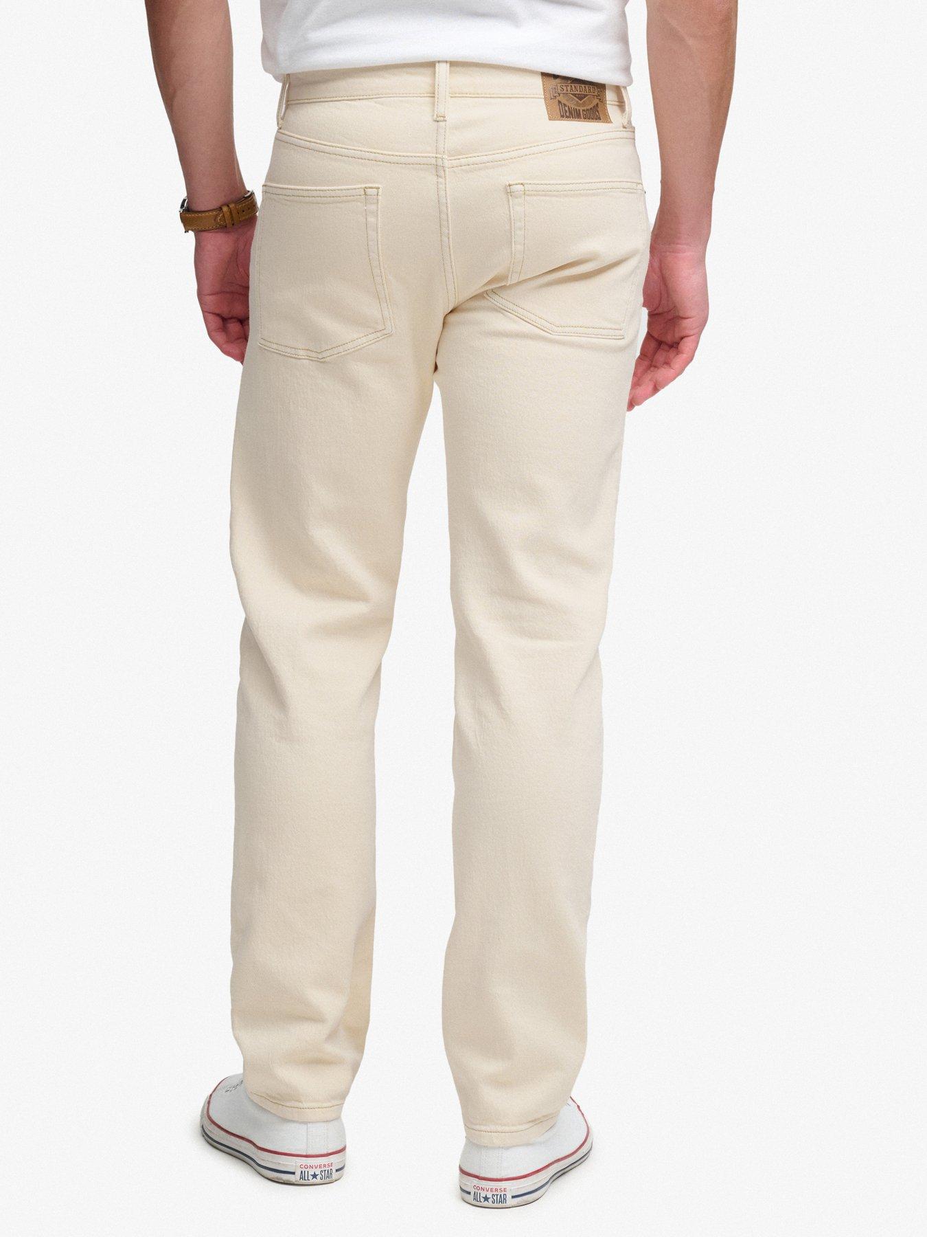Image 2 of 6 of Superdry Superdry Cotton Vintage Slim Straight Jeans - Cream
