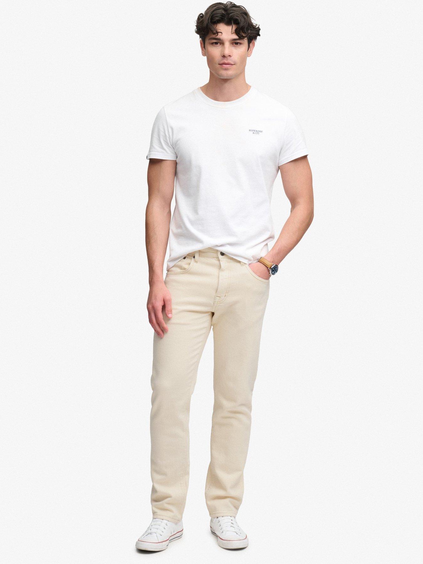 Image 3 of 6 of Superdry Superdry Cotton Vintage Slim Straight Jeans - Cream