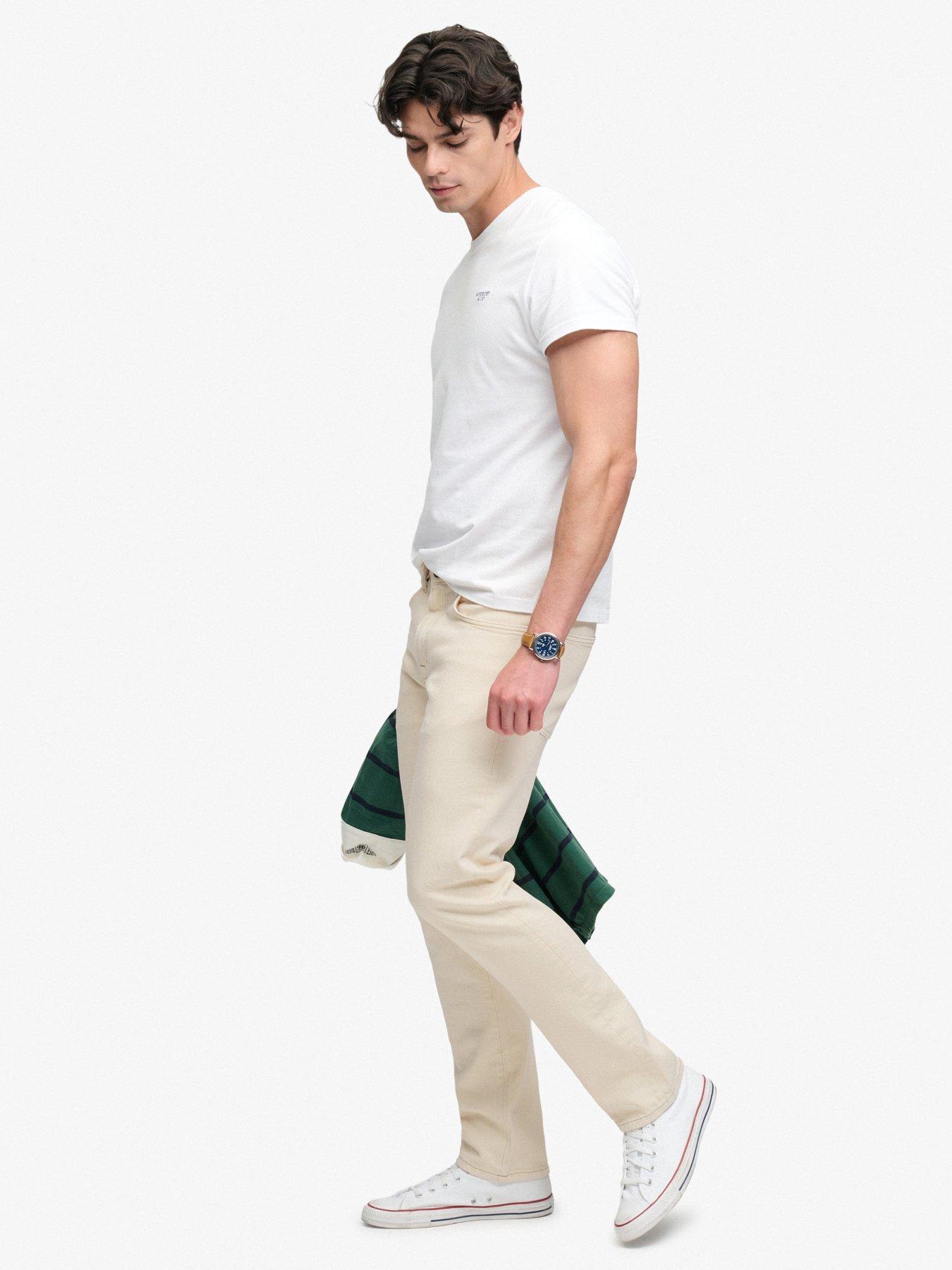 Image 4 of 6 of Superdry Superdry Cotton Vintage Slim Straight Jeans - Cream