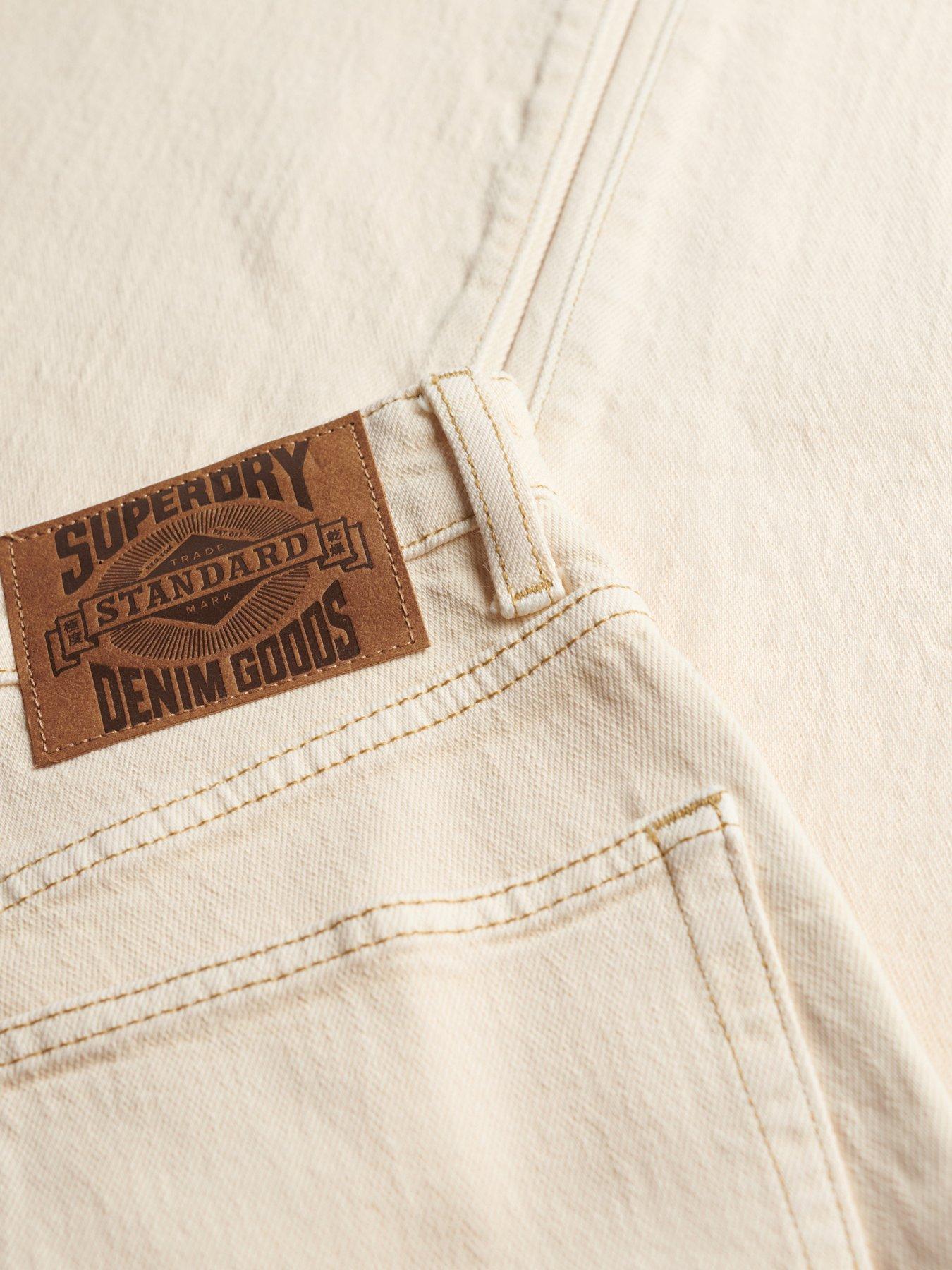 Image 6 of 6 of Superdry Superdry Cotton Vintage Slim Straight Jeans - Cream